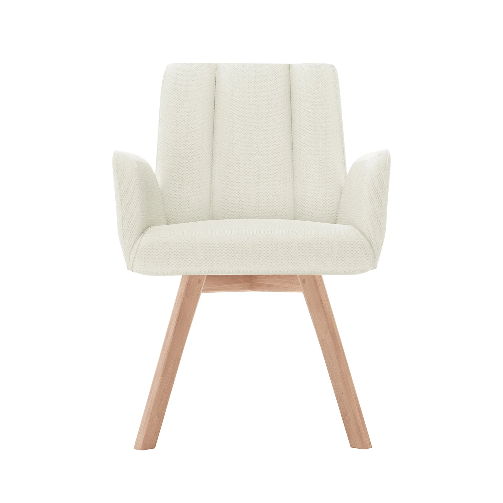 Clara Chenille Swivel Dining Chairs Set of 2 in Off White - Image 6
