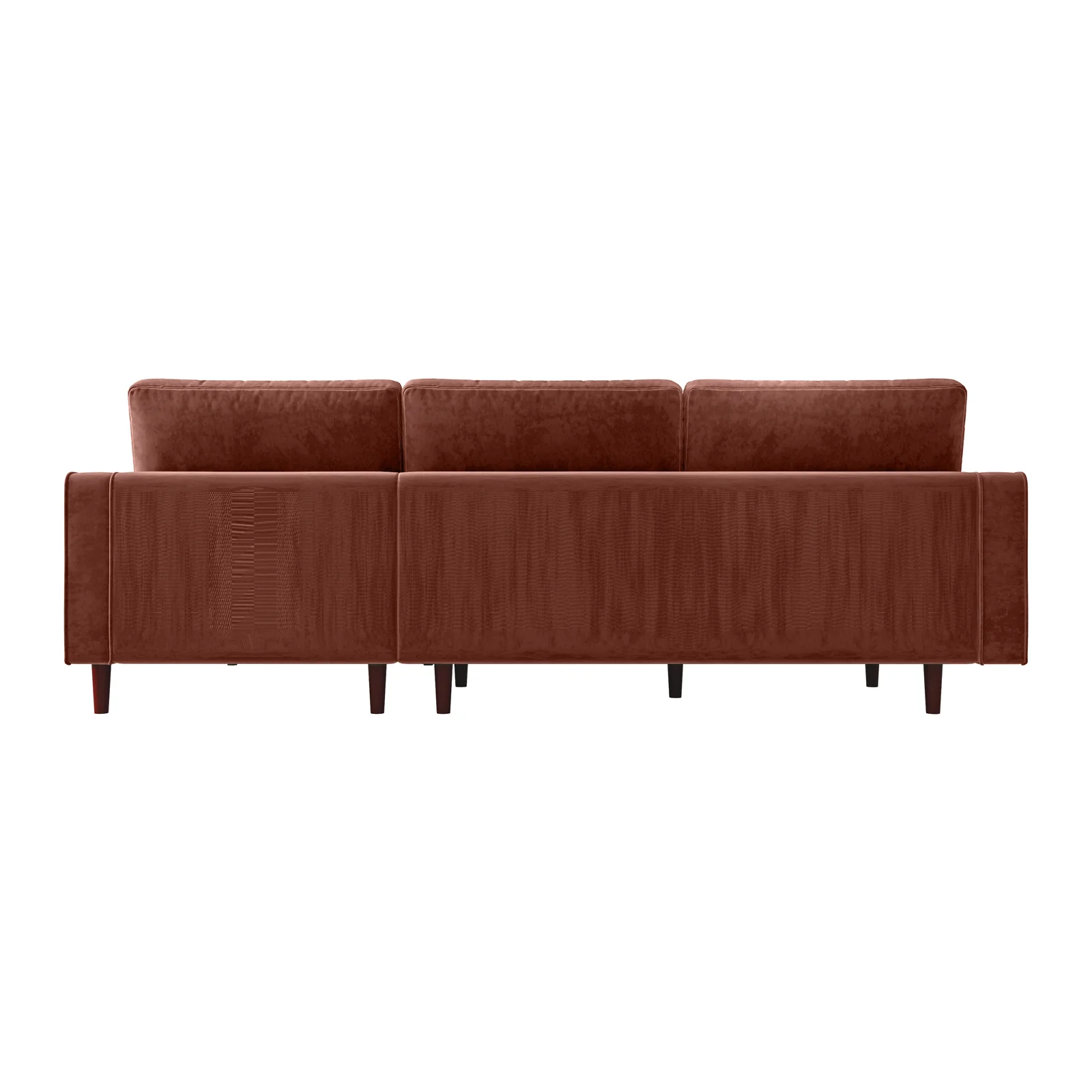 Claude 3-Seater Velvet Sofa with Chaise in Blush - Image 5