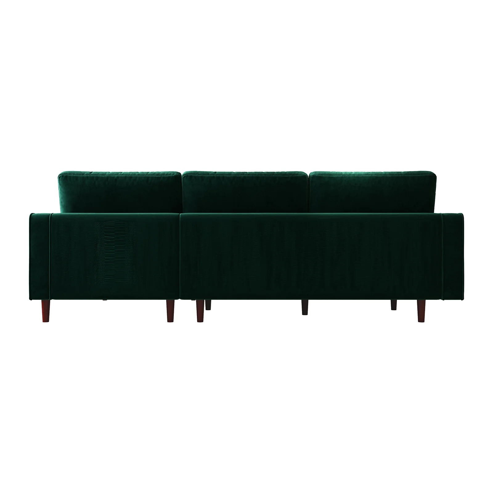 Claude 3-Seater Velvet Sofa with Chaise in Forest Green - Image 7