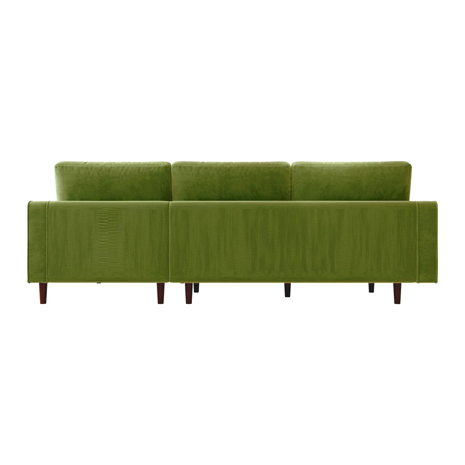 Claude 3-Seater Velvet Sofa with Chaise in Jade Green - Image 5