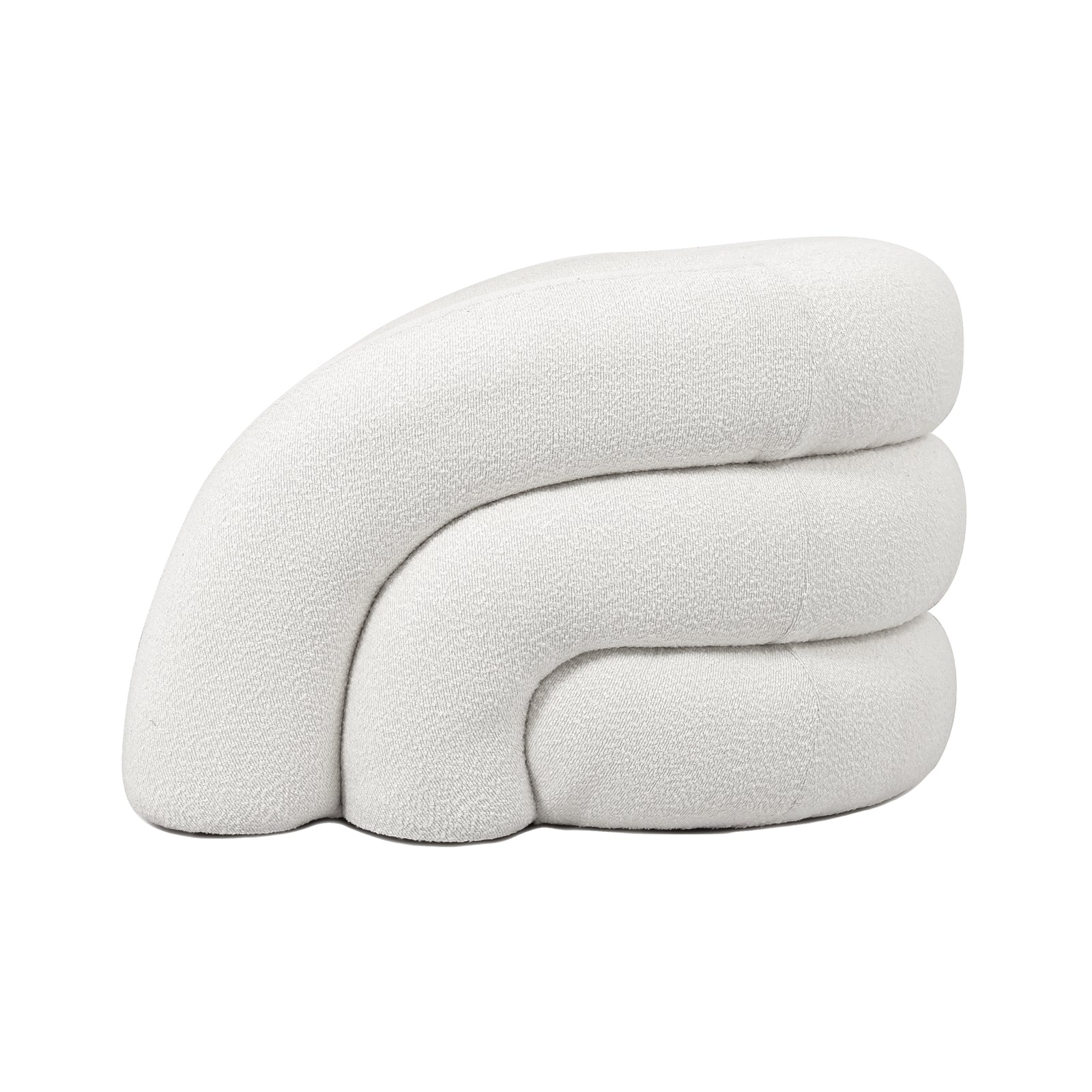 Clioz Curved Boucle Accent Chair in Eggshell White - Image 11