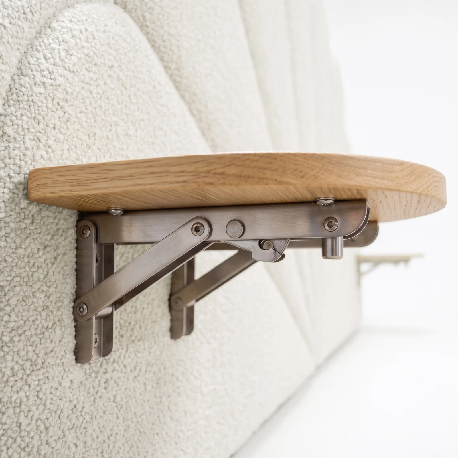 Clove King Scallop-Fan Headboard in Cream White Boucle - Image 5