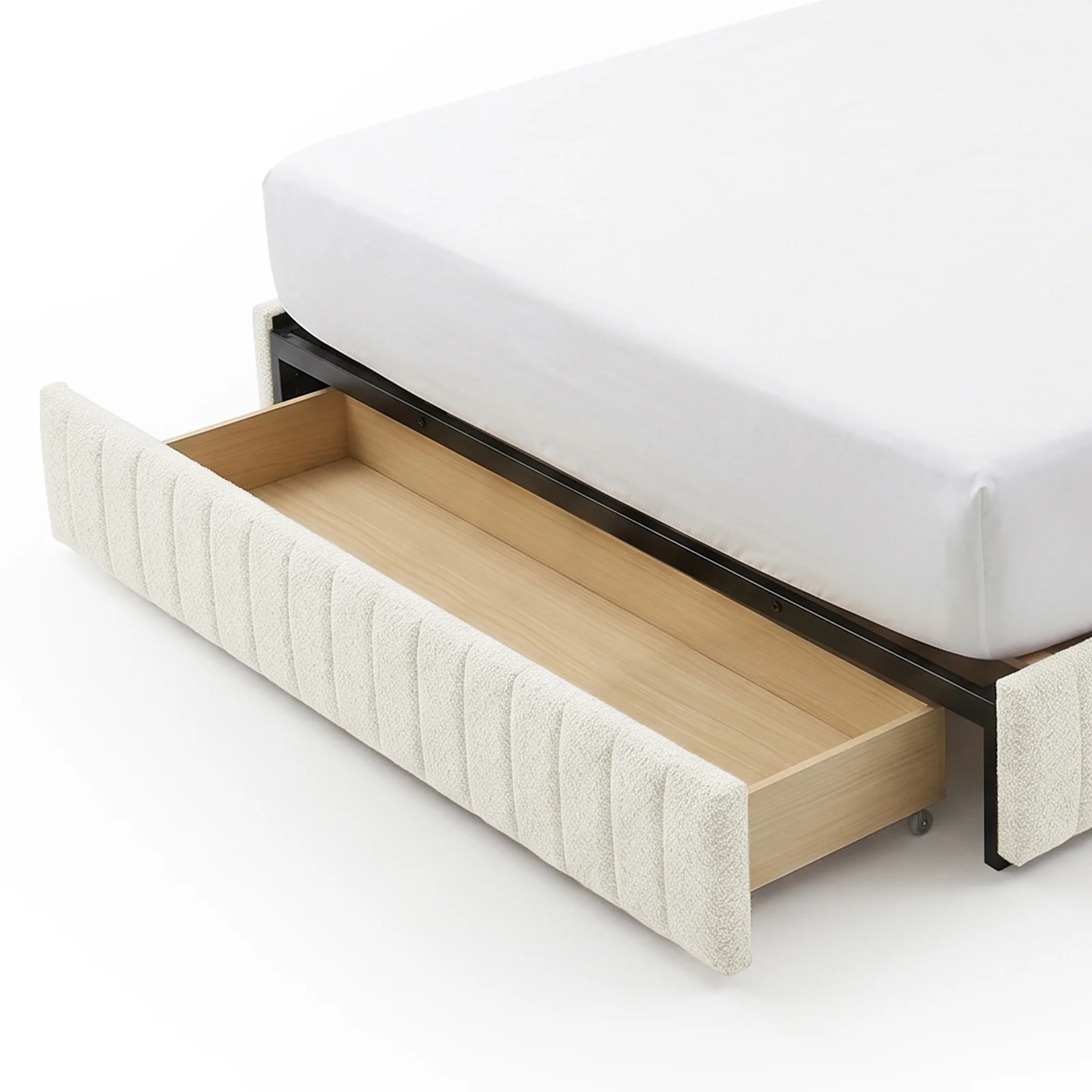Clove King Storage Bed Base Set in Cream White - Image 13