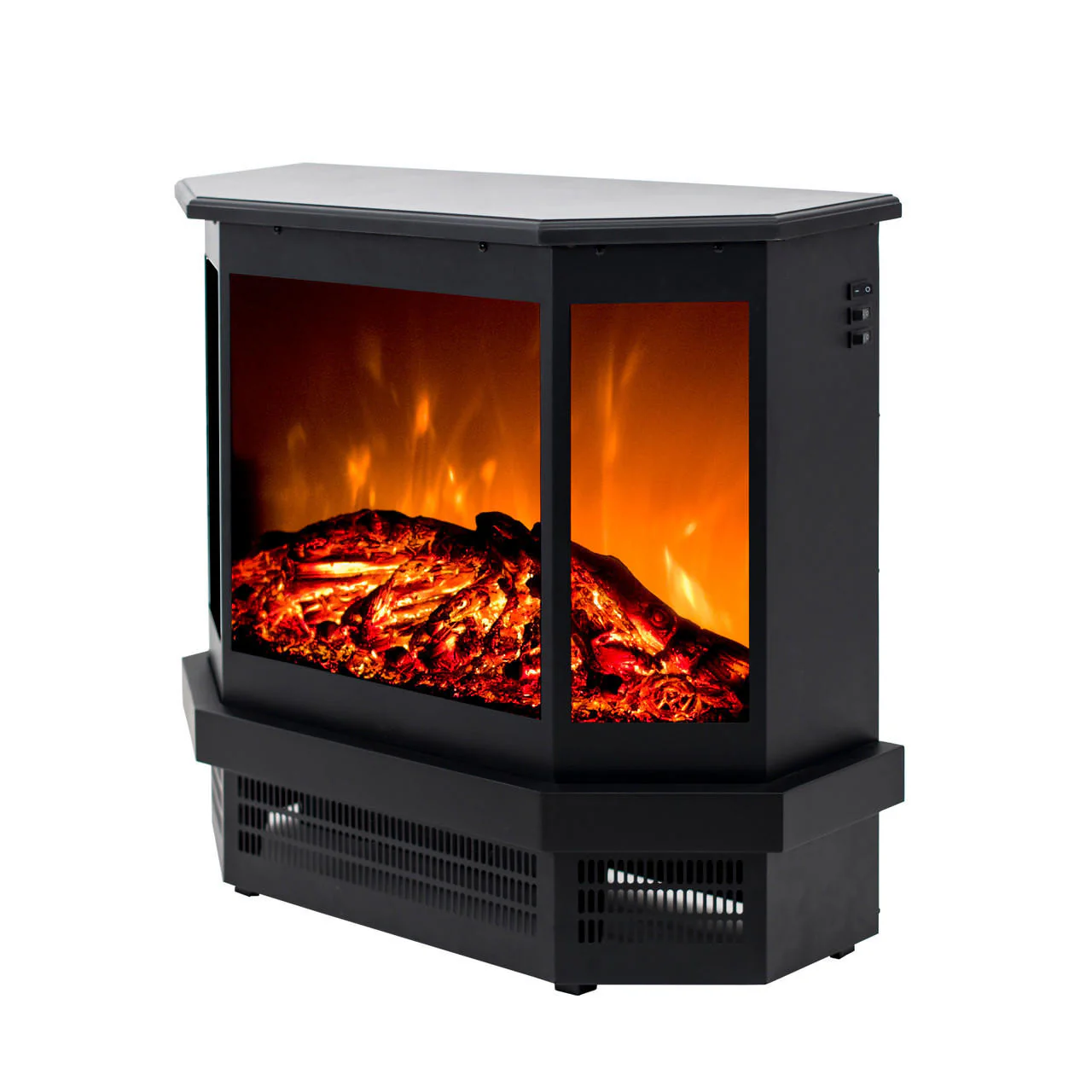 Colorado1500W Free Standing LED Electric Fireplace in Black - Image 5
