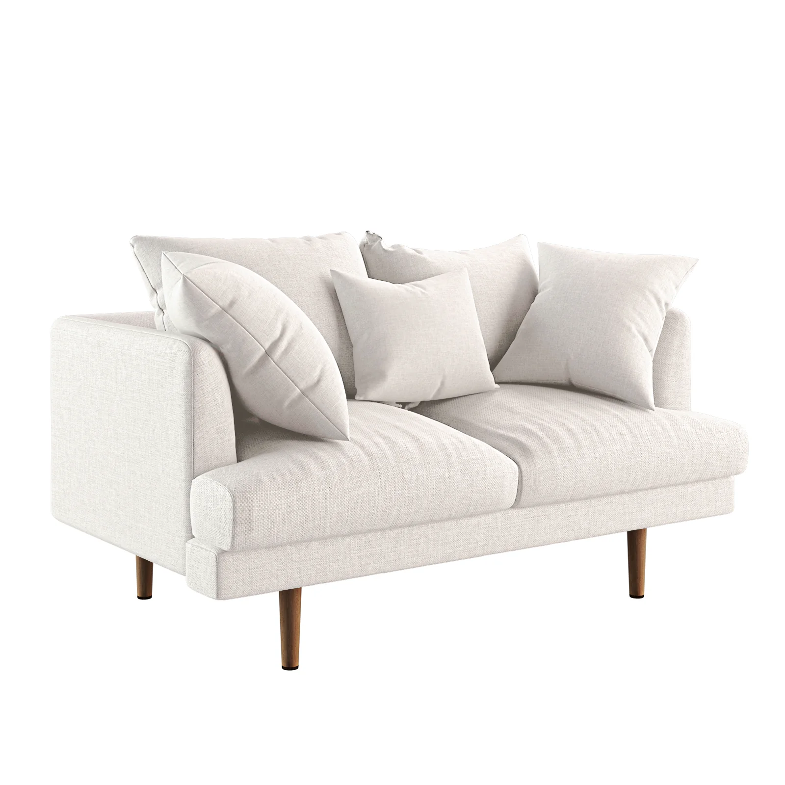 Colton 2 Seater Fabric Sofa with Rug - Cream White A - Image 5