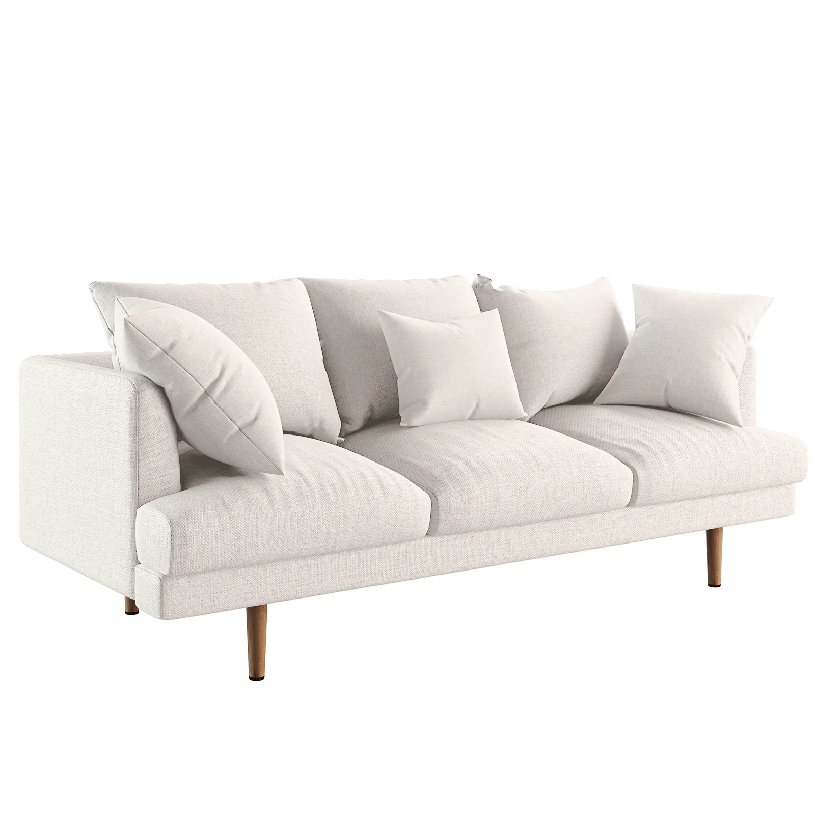 Colton 3-Seater Fabric Sofa in Cream White