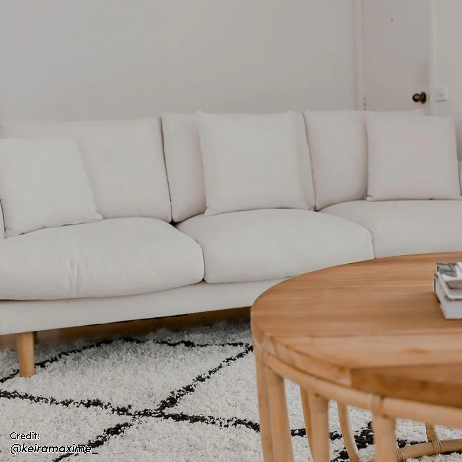 Colton 3-Seater Fabric Sofa in Cream White - Image 5