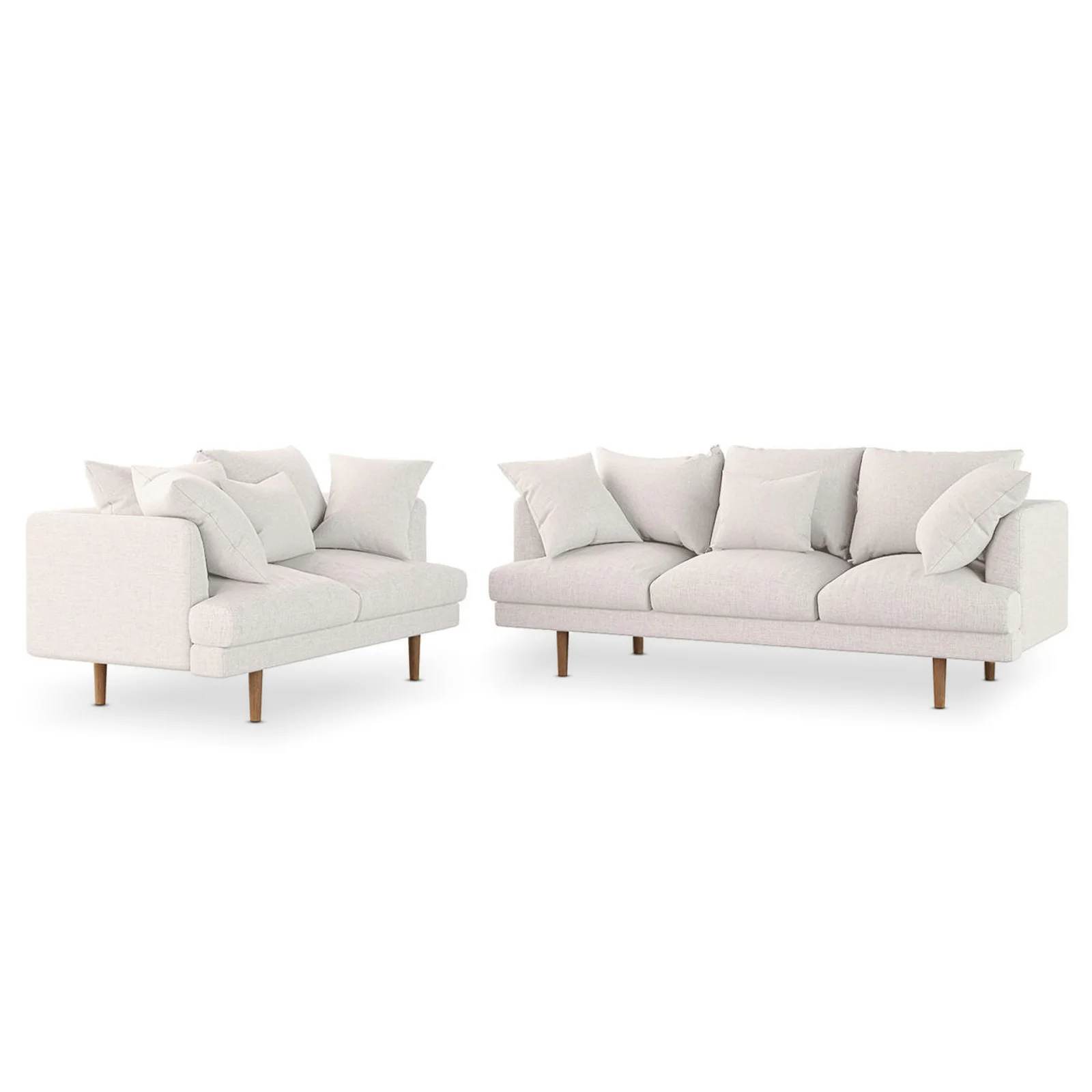 Colton 5-Seater Fabric Sofa in Cream White