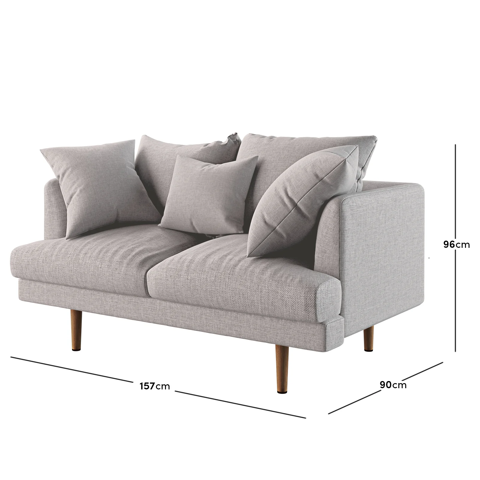 Colton 5-Seater Fabric Sofa in Stone - Image 4