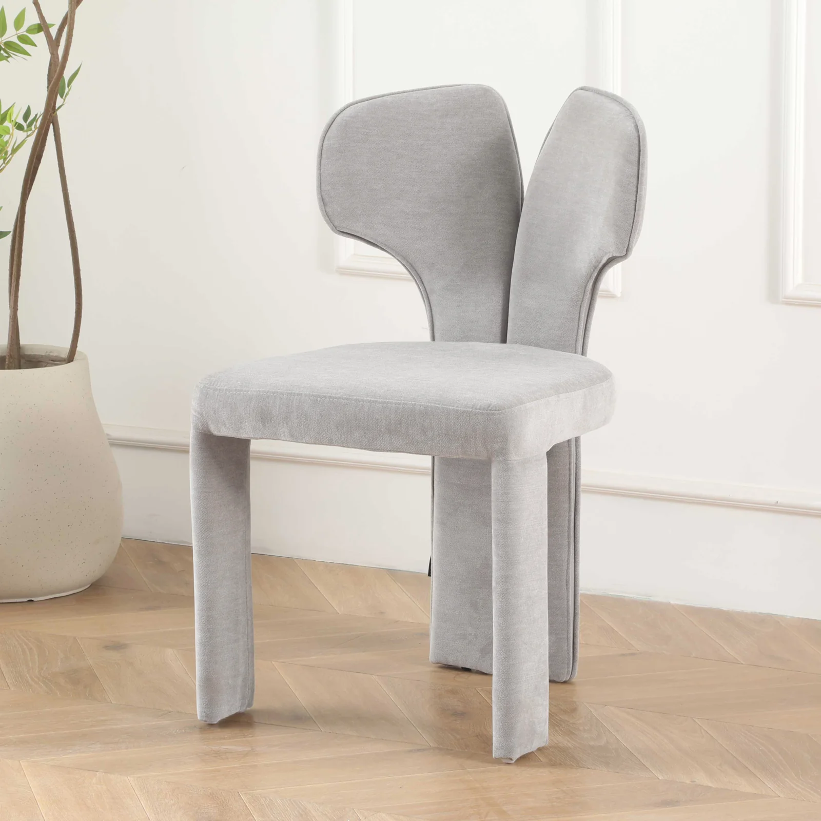 Corin Butterfly Dining Chair in Stone Grey (Set of 2) - Image 9