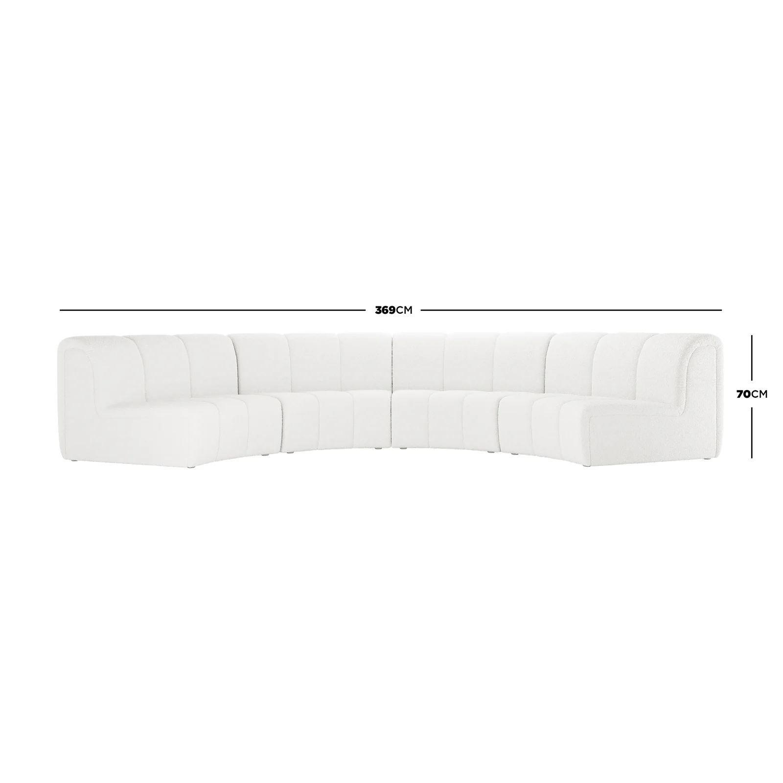 Corina 4 Seater Modular Boucle Sofa in Cream White - Image 3
