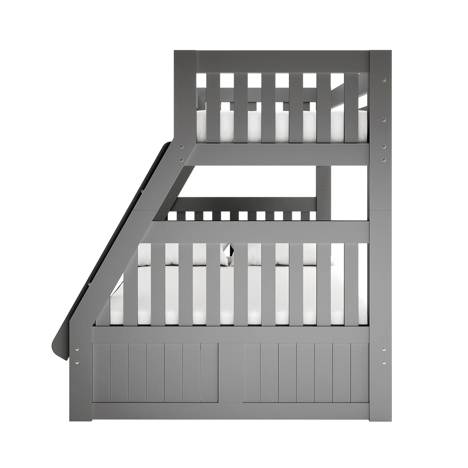 Cornelia Solid Wood Triple Bunk Bed with Storage in Grey - Image 5