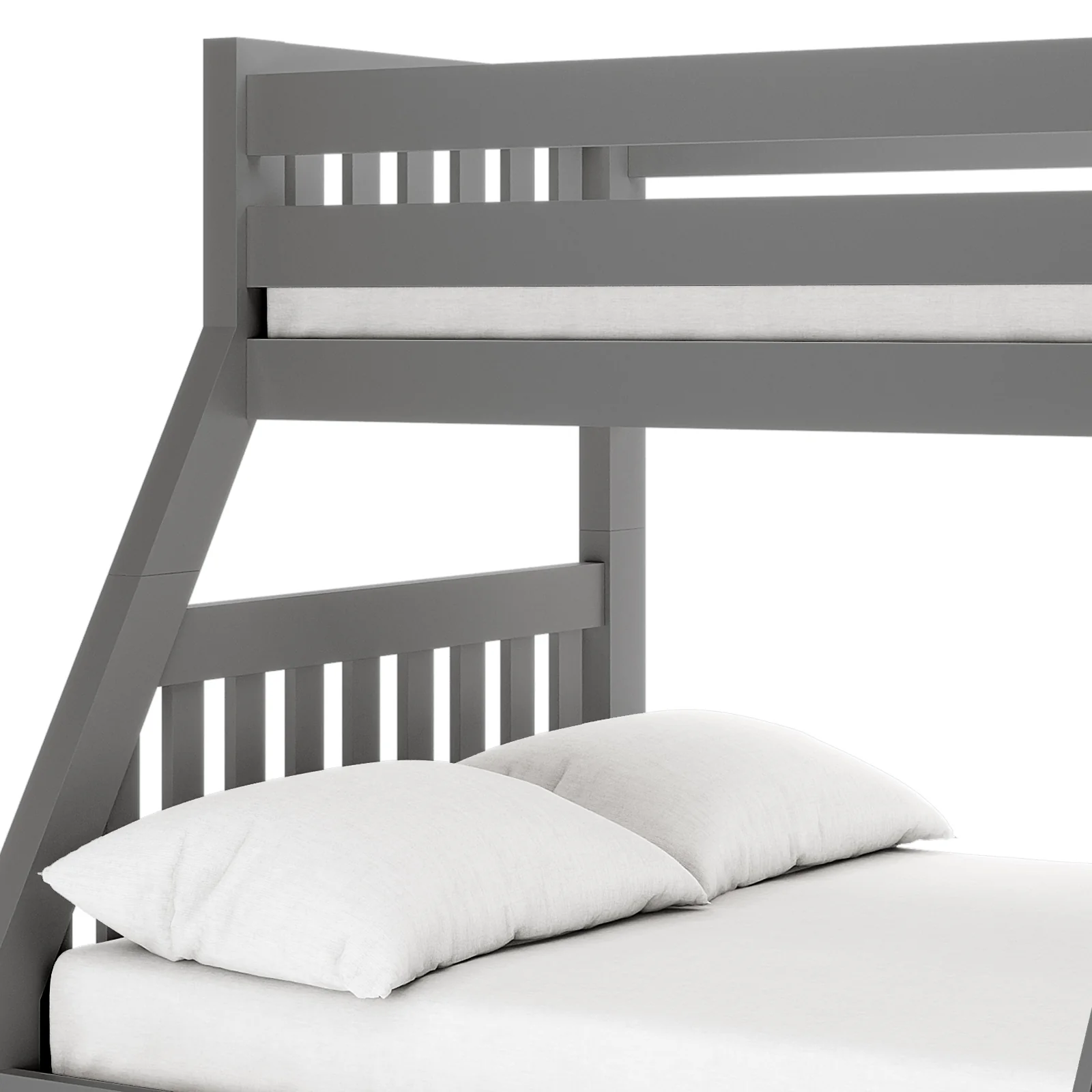 Cornelia Solid Wood Triple Bunk Bed with Storage in Grey - Image 7