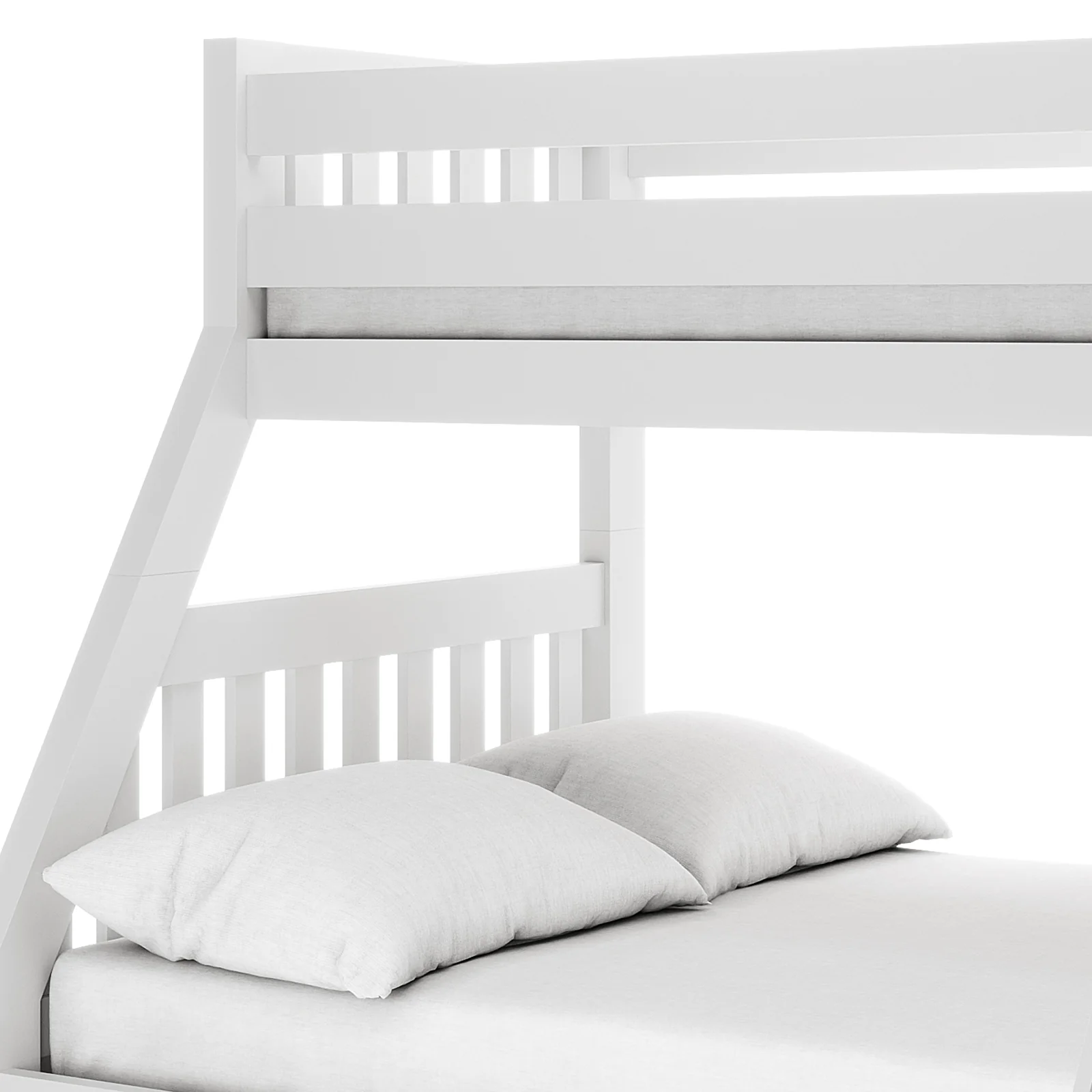 Cornelia Solid Wood Triple Bunk Bed with Storage in White - Image 13