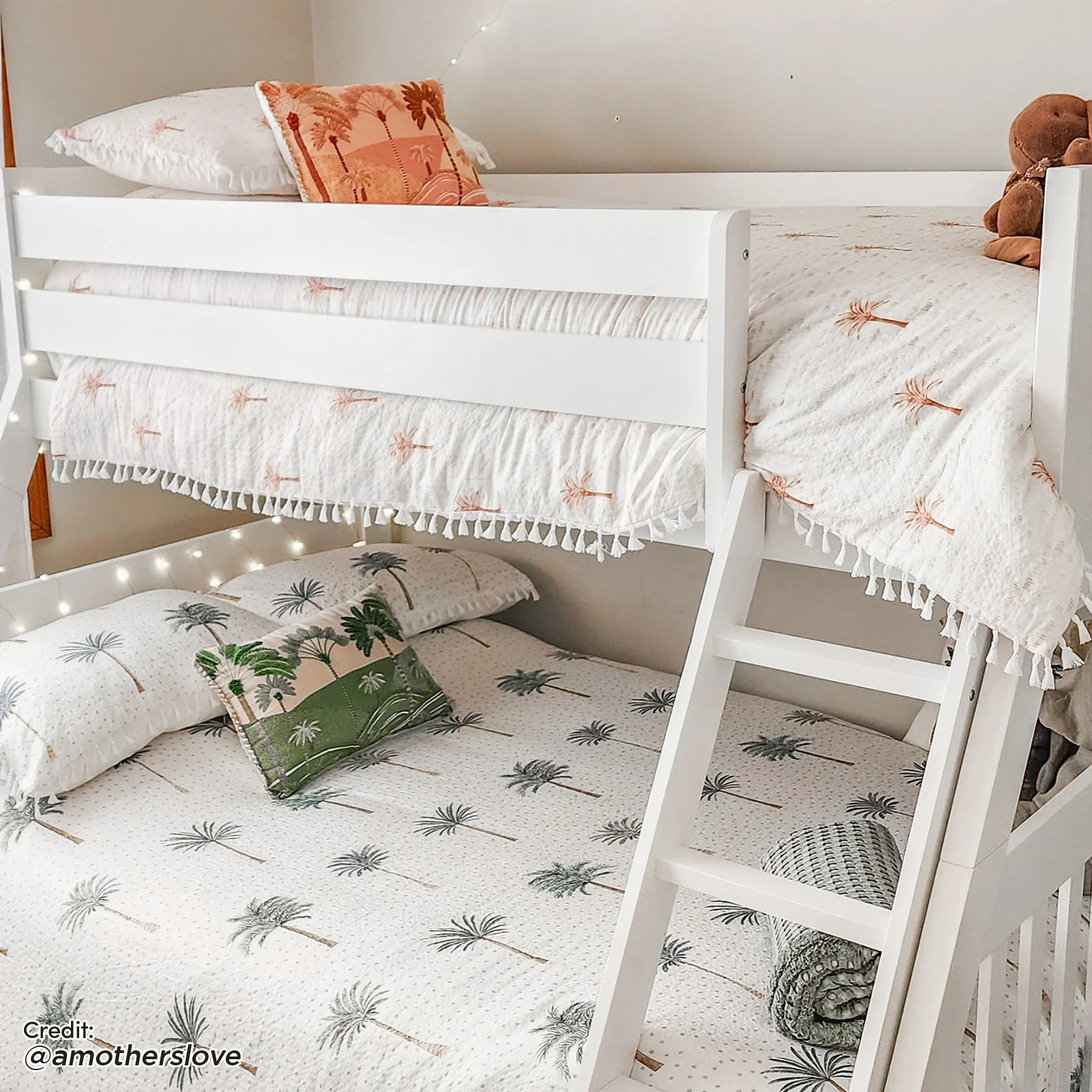 Cornelia Solid Wood Triple Bunk Bed with Storage in White - Image 5