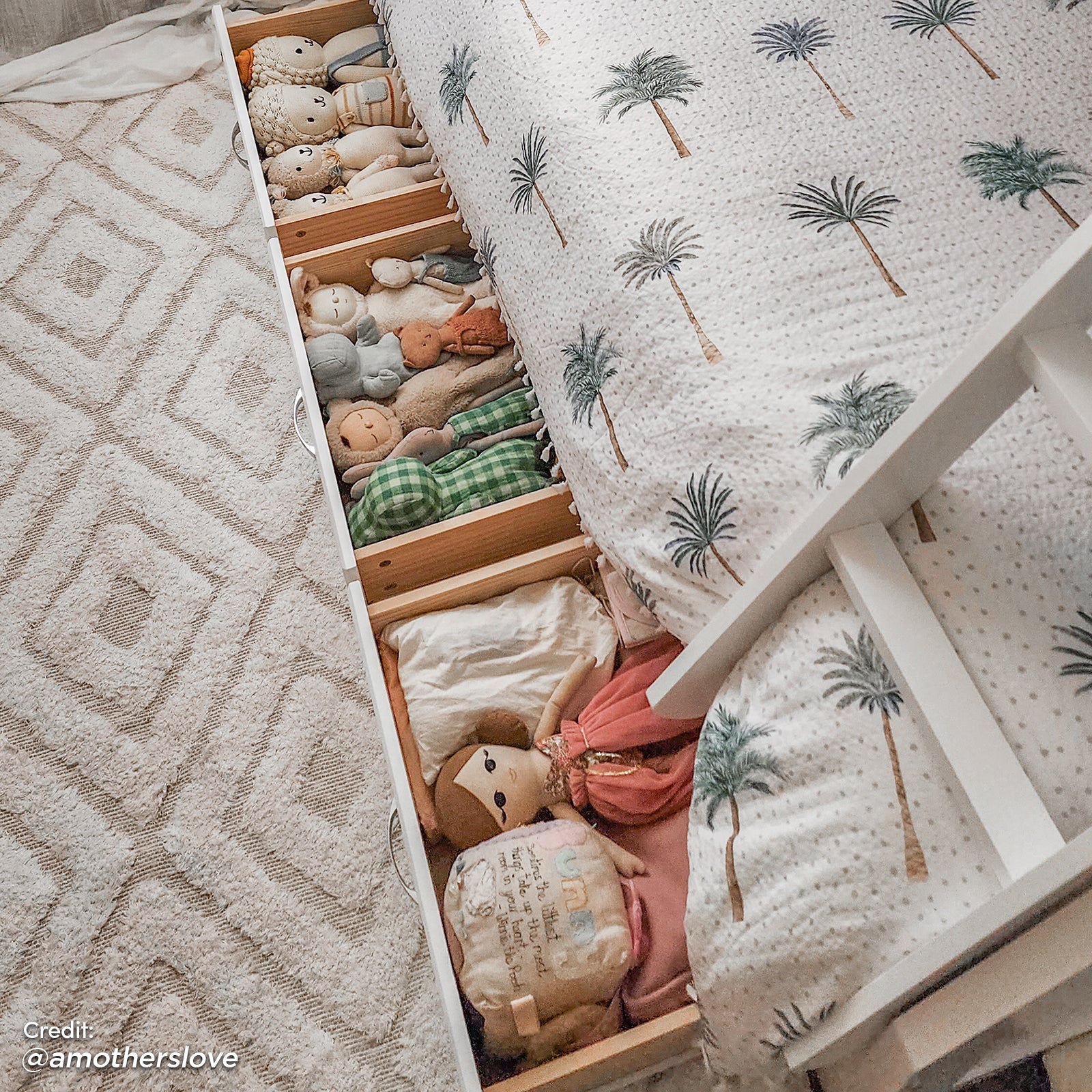 Cornelia Solid Wood Triple Bunk Bed with Storage in White - Image 6