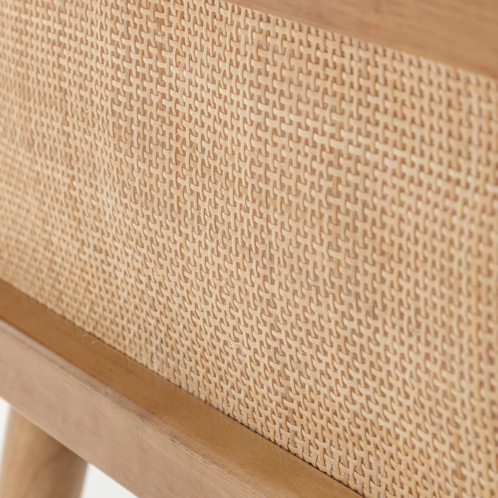 Corrie Rattan Accent Chair with Cushion in Beige Fabric - Image 8