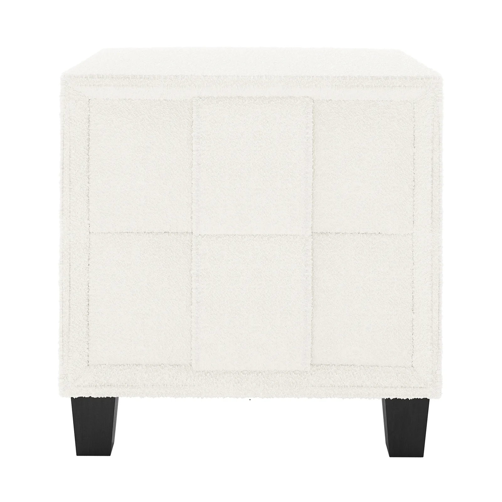 Crossandra 2 Drawer Fabric Bedside Table in Cream White