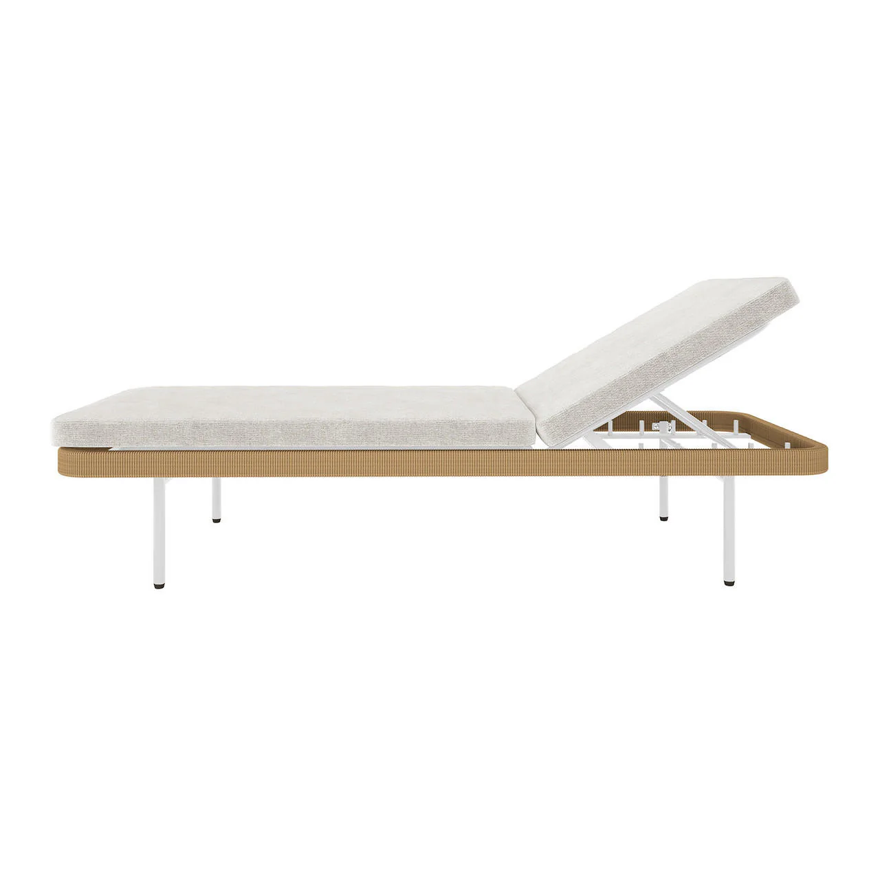 Culion Wicker & Aluminium Outdoor Sun Lounger in Light Beige - Image 5