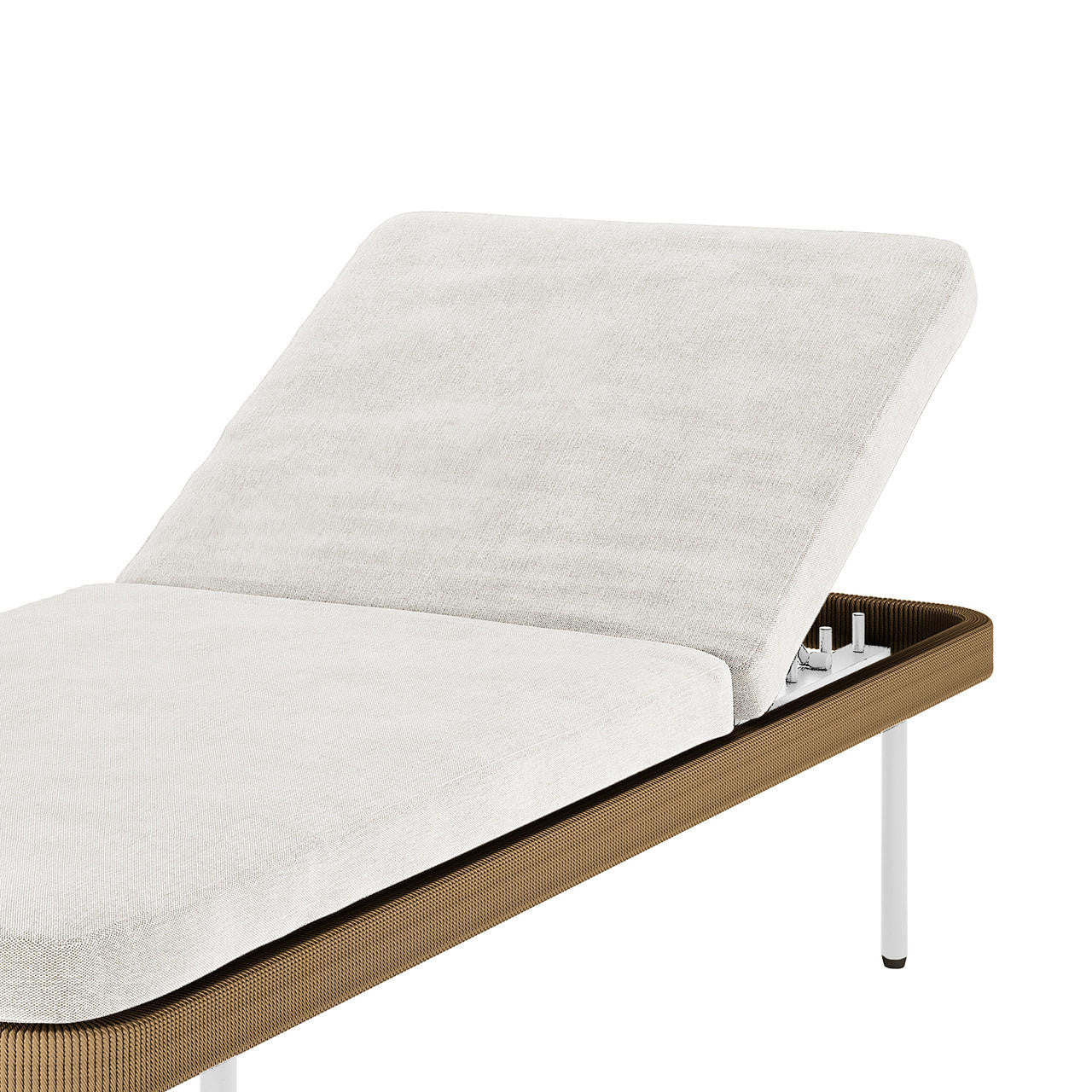 Culion Wicker & Aluminium Outdoor Sun Lounger in Light Beige - Image 6