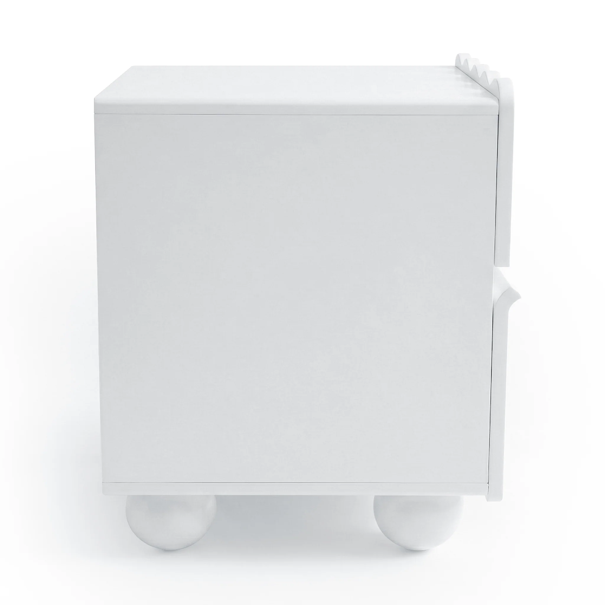 Daisy Scallop 2 Drawer Bedside Table in White - Image 11