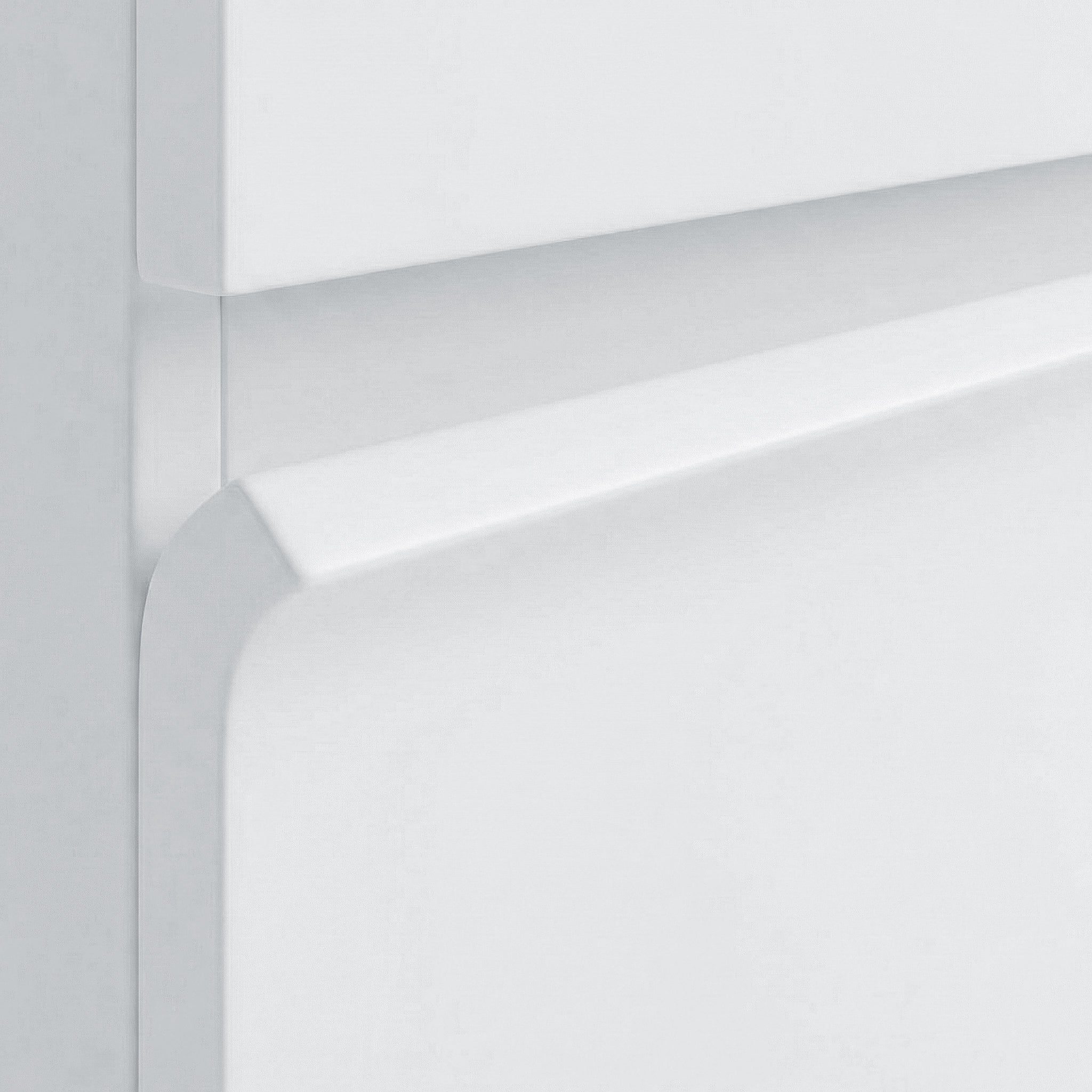 Daisy Scallop 2 Drawer Bedside Table in White - Image 3