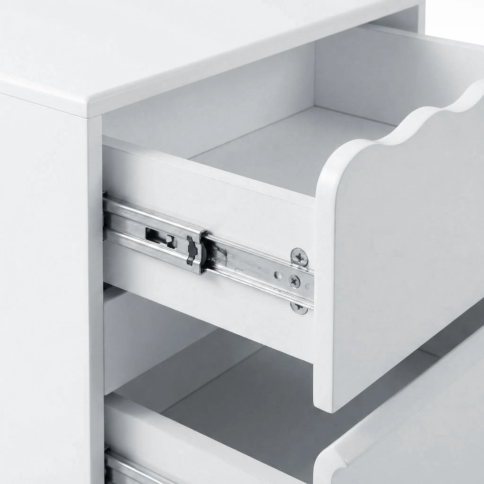 Daisy Scallop 2 Drawer Bedside Table in White - Image 4