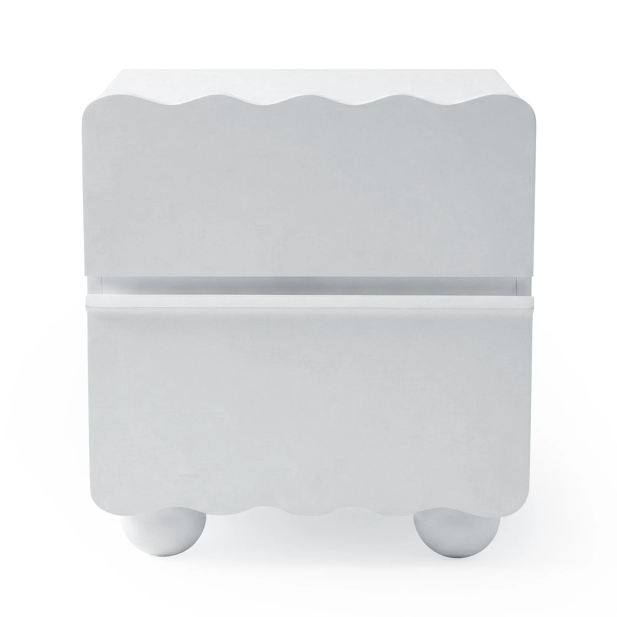 Daisy Scallop 2 Drawer Bedside Table in White - Image 9