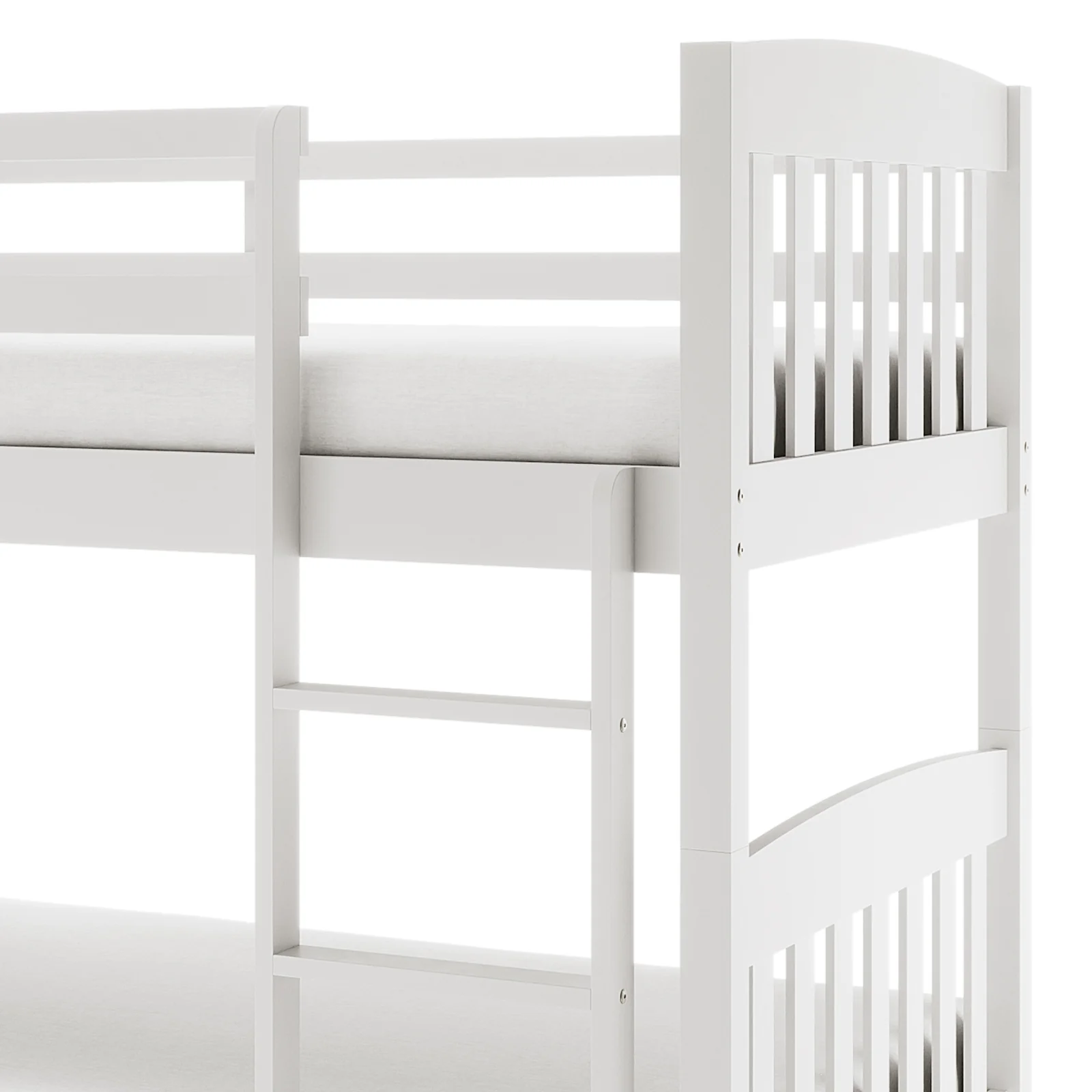 Dante 2-in-1 Solid Pine Twin Single Bunk Bed in White - Image 9
