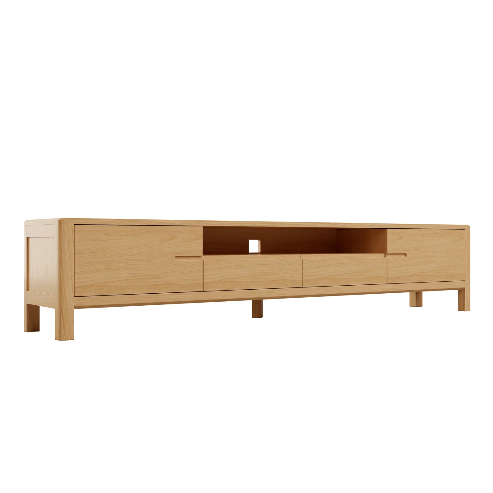 Daphne 200cm Hardwood American Oak TV Unit in Natural - Image 13