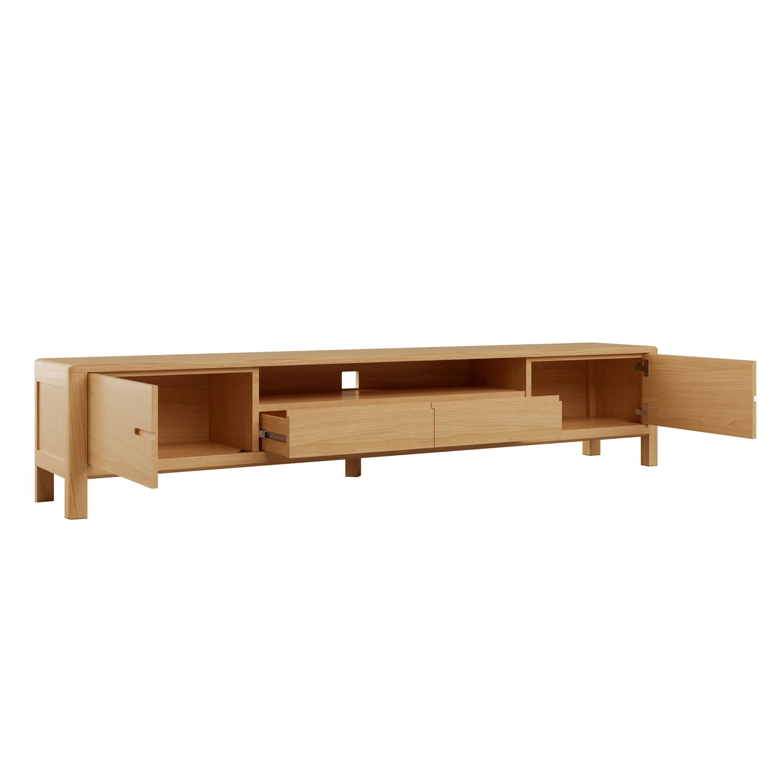 Daphne 200cm Hardwood American Oak TV Unit in Natural - Image 14