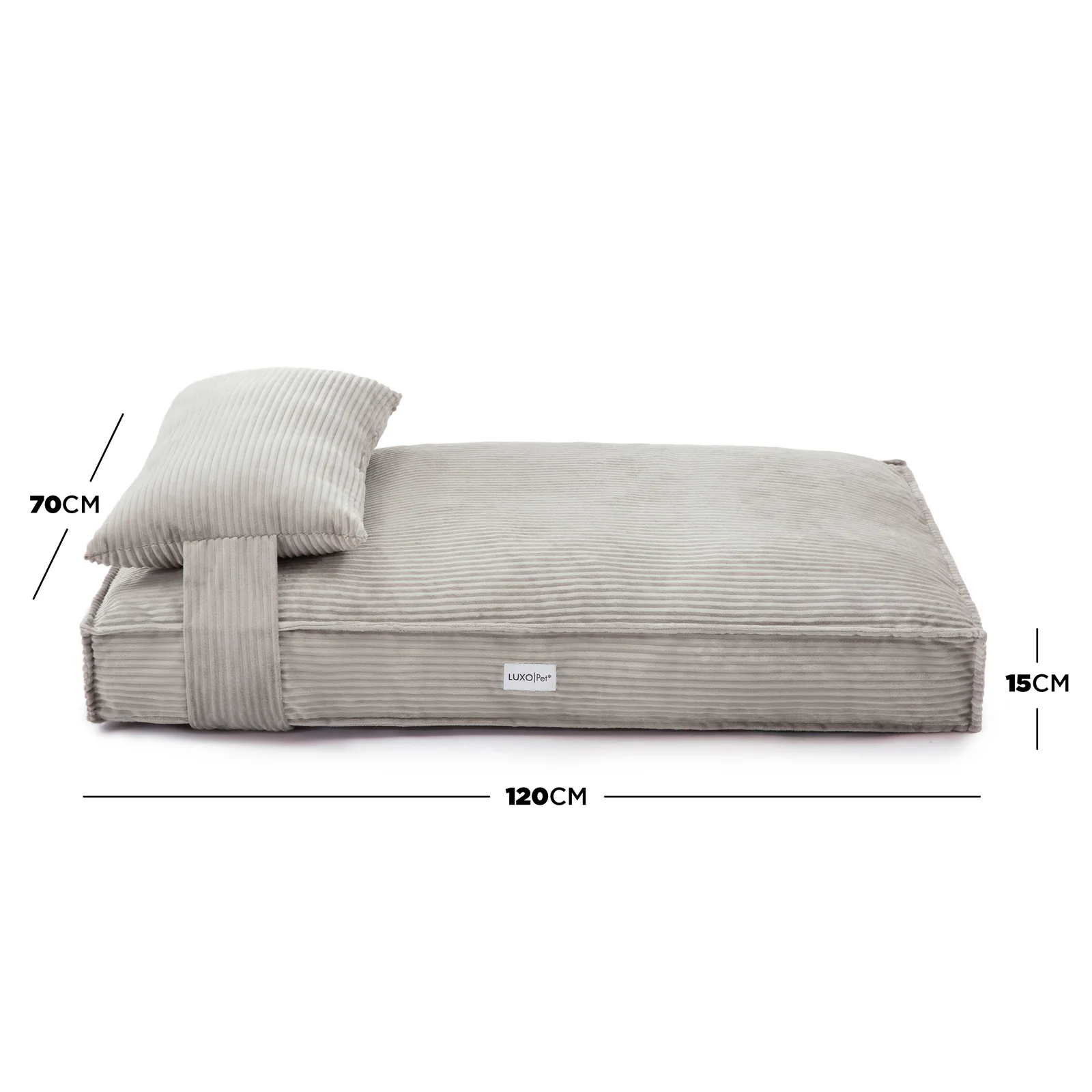 Dax Extra Large Corduroy Dog Bed in Grey - Image 9