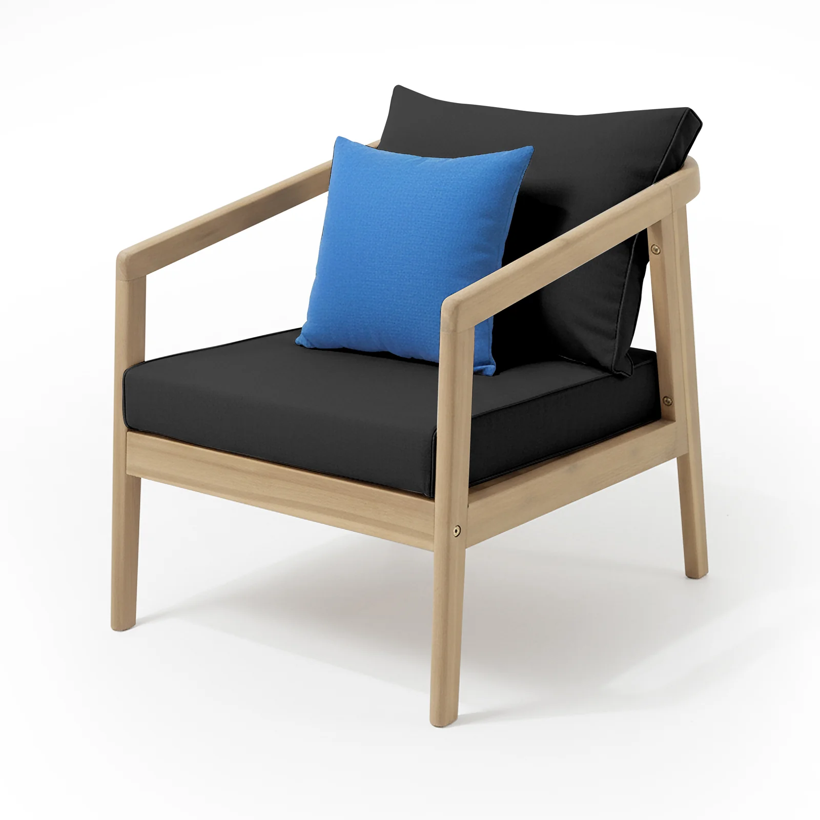 Delva 4 Seater Hardwood Acacia Outdoor Sofa Set in Black - Image 11
