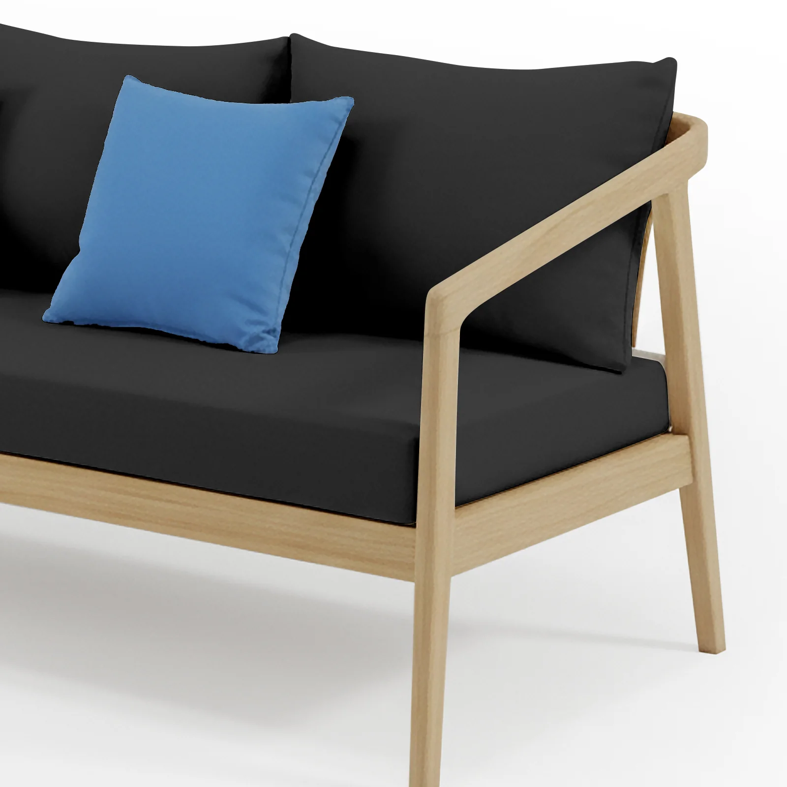 Delva 4 Seater Hardwood Acacia Outdoor Sofa Set in Black - Image 3