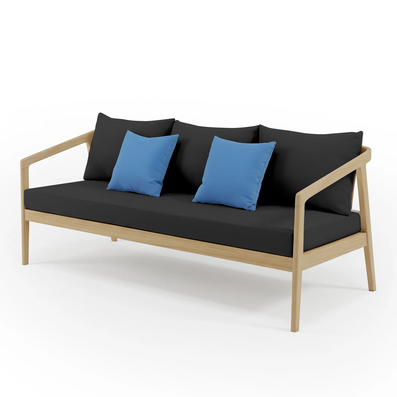 Delva 4 Seater Hardwood Acacia Outdoor Sofa Set in Black - Image 8