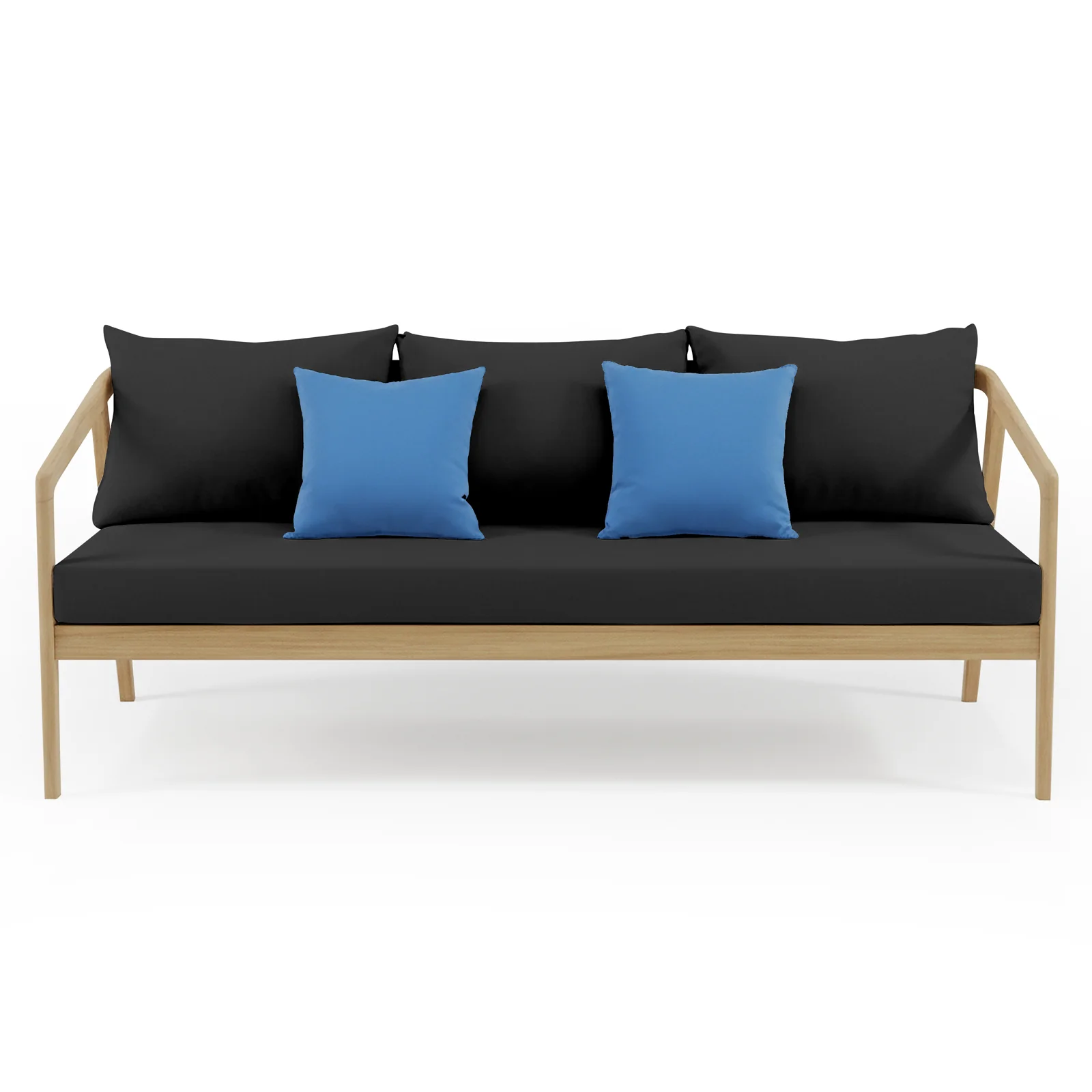 Delva 4 Seater Hardwood Acacia Outdoor Sofa Set in Black - Image 9