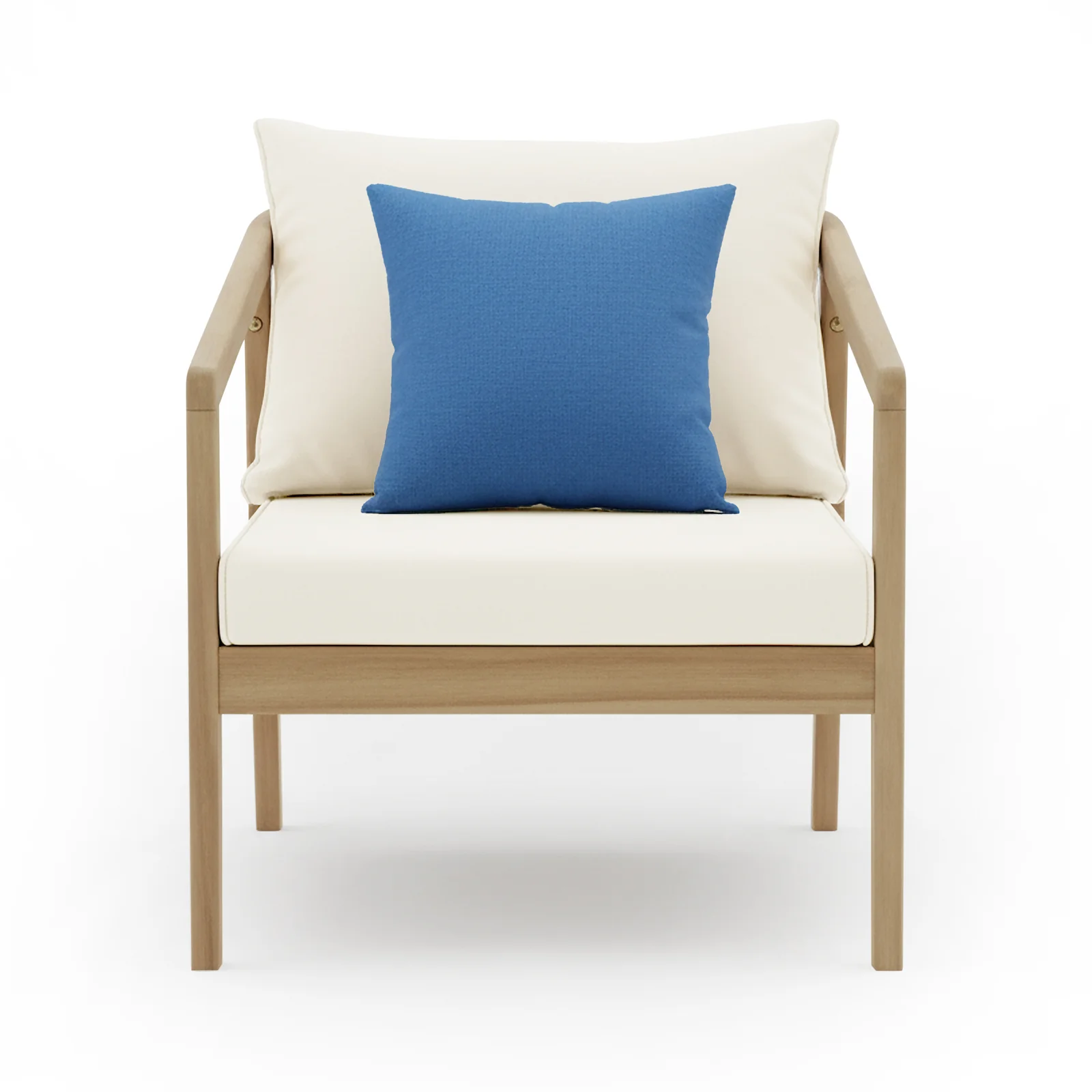 Delva 4 Seater Hardwood Acacia Outdoor Sofa Set in Cream - Image 10