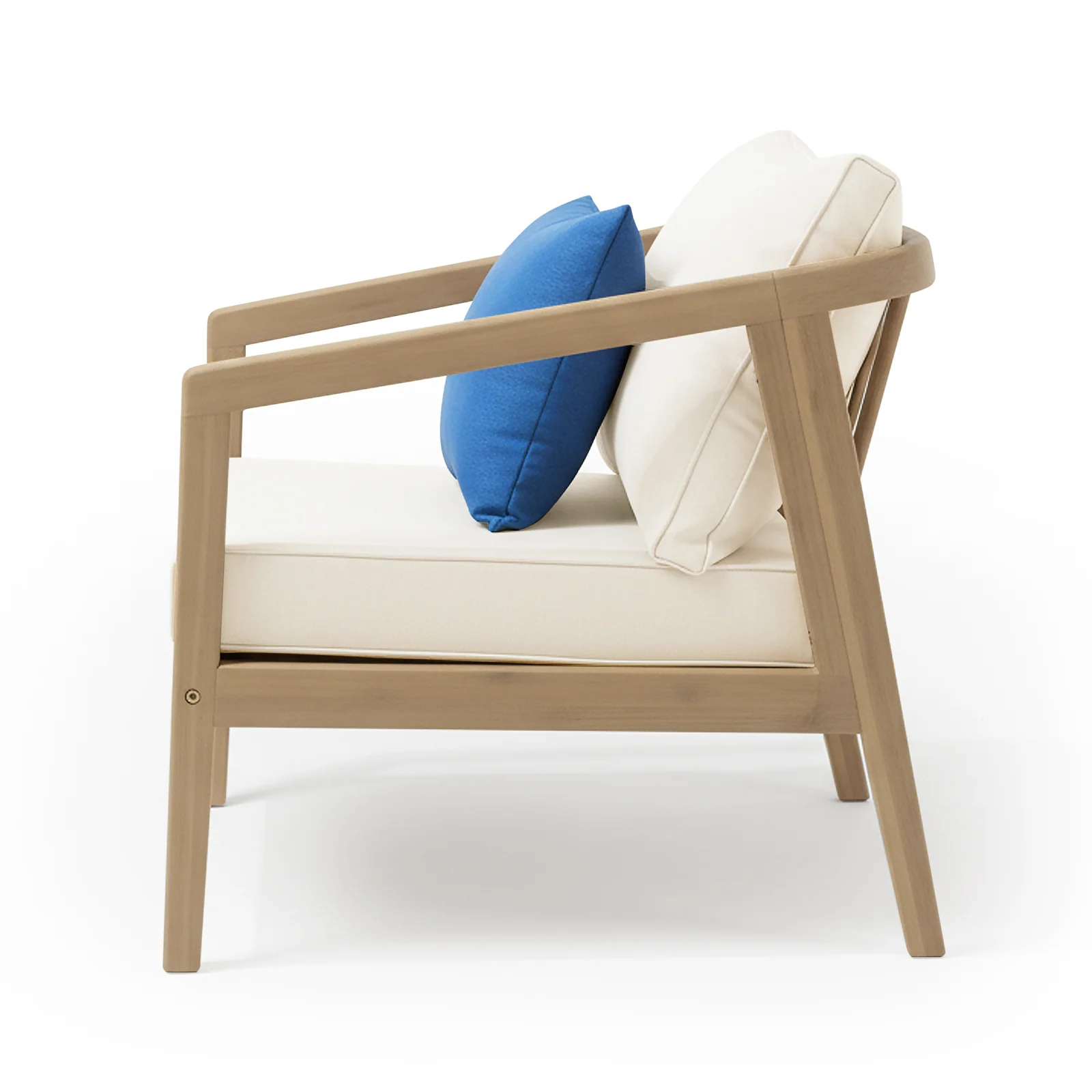 Delva 4 Seater Hardwood Acacia Outdoor Sofa Set in Cream - Image 11