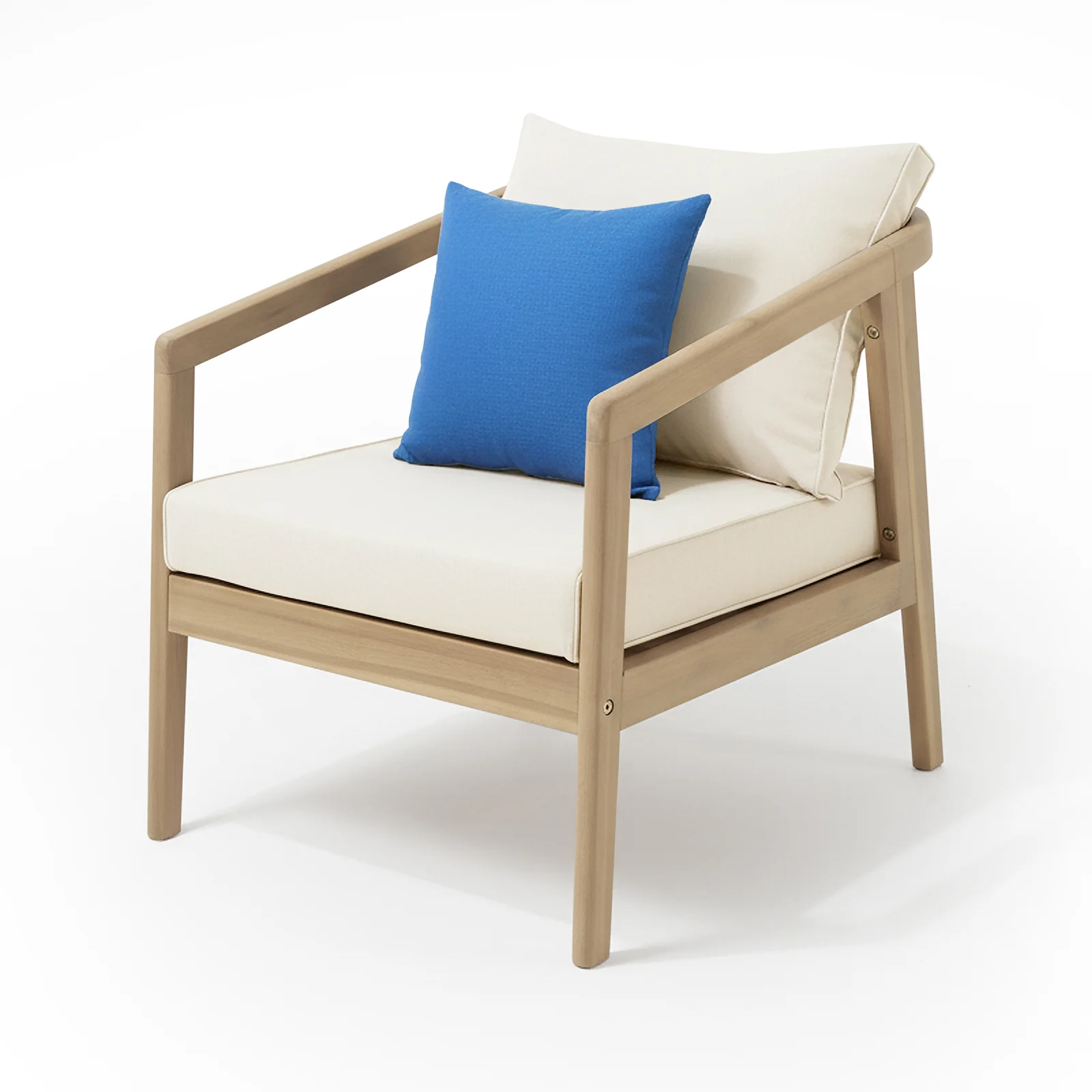 Delva 4 Seater Hardwood Acacia Outdoor Sofa Set in Cream - Image 14