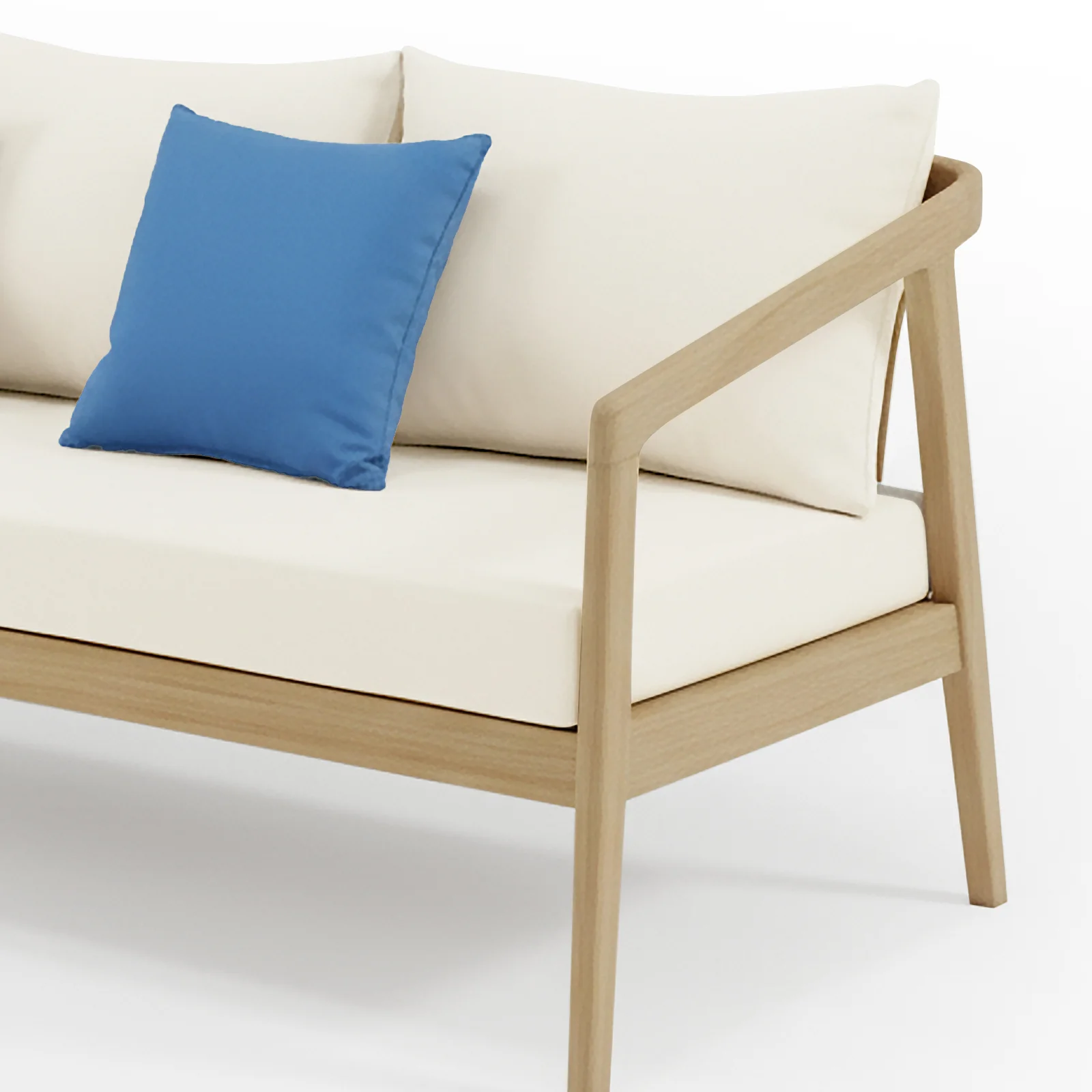 Delva 4 Seater Hardwood Acacia Outdoor Sofa Set in Cream - Image 4