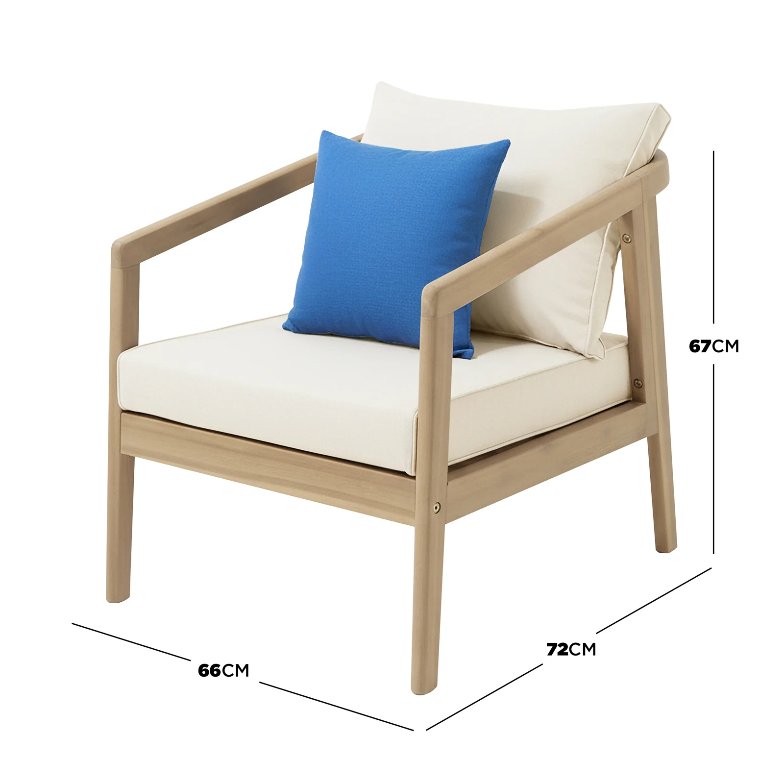 Delva 4 Seater Hardwood Acacia Outdoor Sofa Set in Cream - Image 6