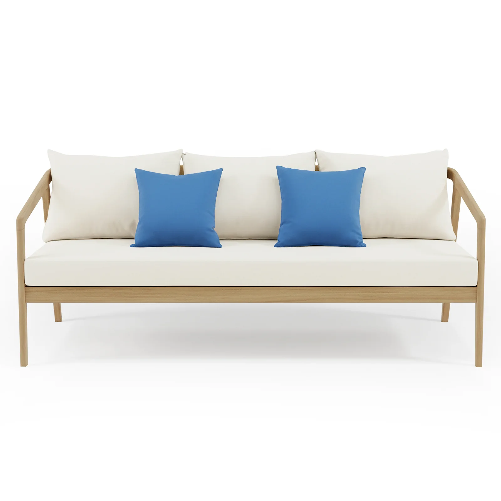 Delva 4 Seater Hardwood Acacia Outdoor Sofa Set in Cream - Image 8