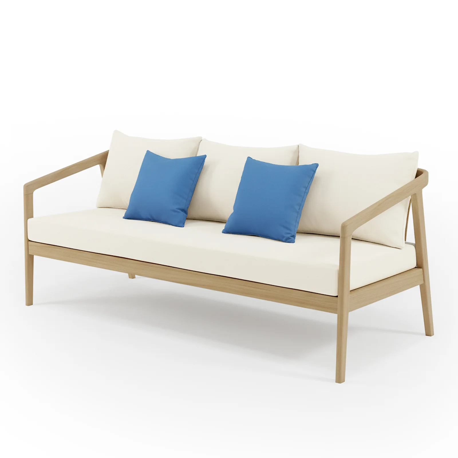 Delva 4 Seater Hardwood Acacia Outdoor Sofa Set in Cream - Image 9