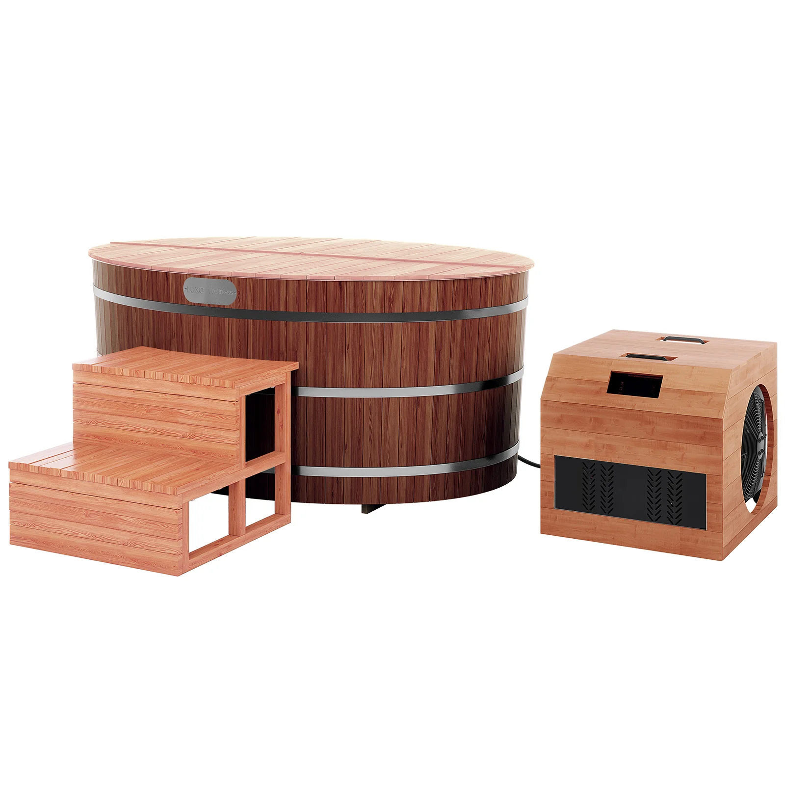 Denman 2 Person Outdoor Ice Bath with 1.5HP Chiller in Natural