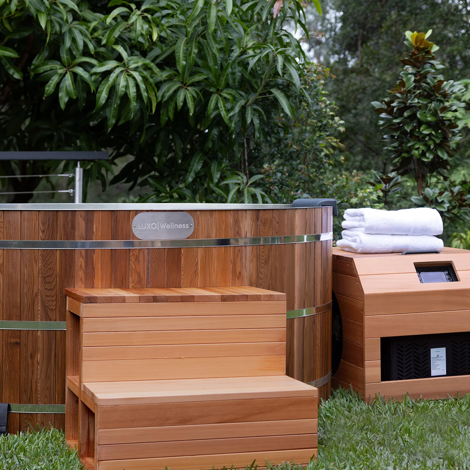 Denman 2 Person Outdoor Ice Bath with 1.5HP Chiller in Natural - Image 3