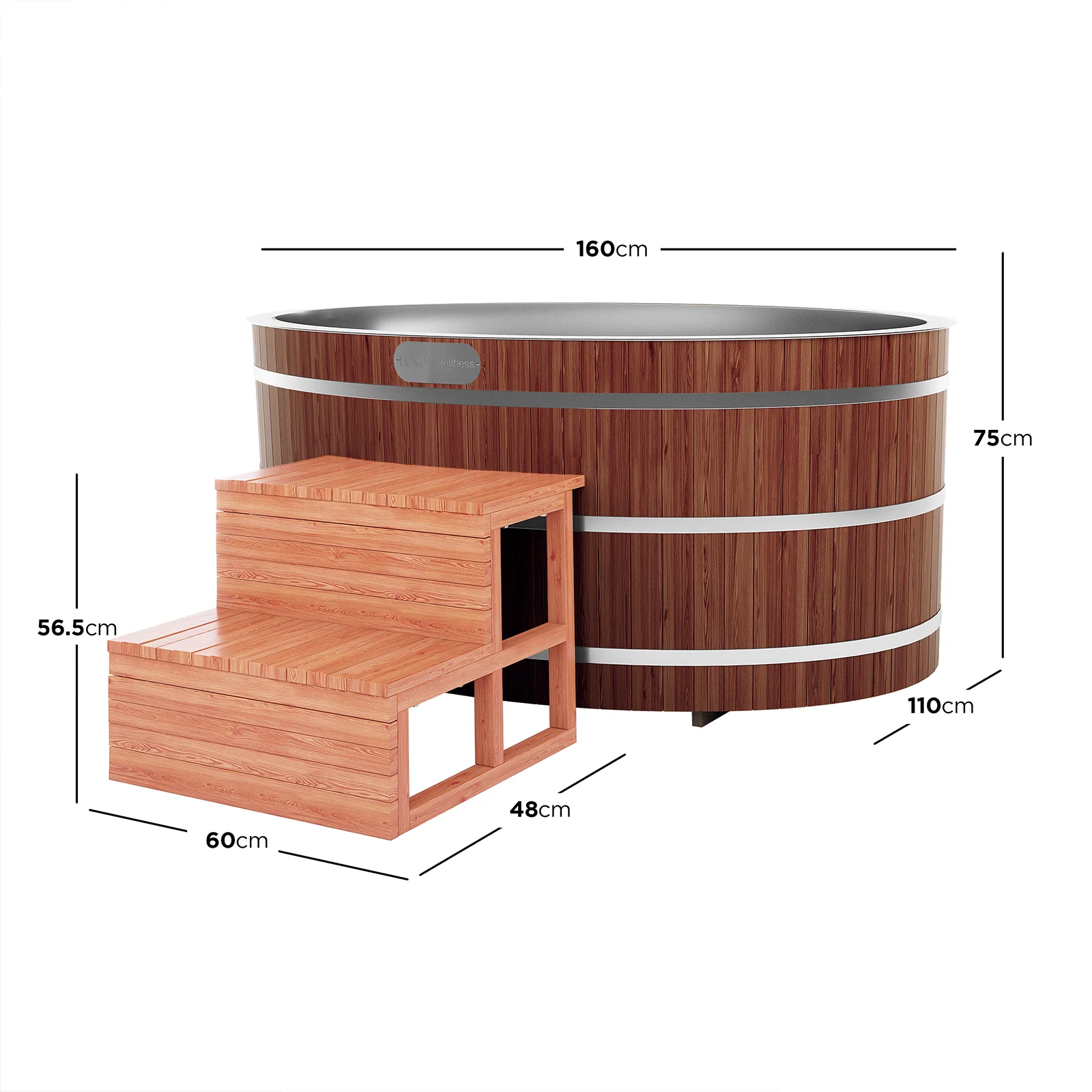 Denman 2 Person Outdoor Ice Bath with 1.5HP Chiller in Natural - Image 6