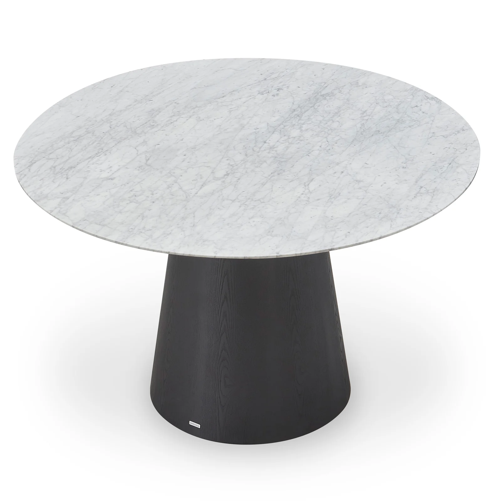 Dina 120cm Round Marble Dining Table in Real Carrara Black - Image 11