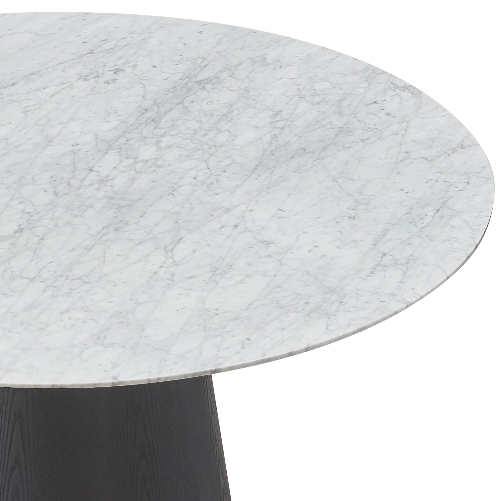 Dina 120cm Round Marble Dining Table in Real Carrara Black - Image 7