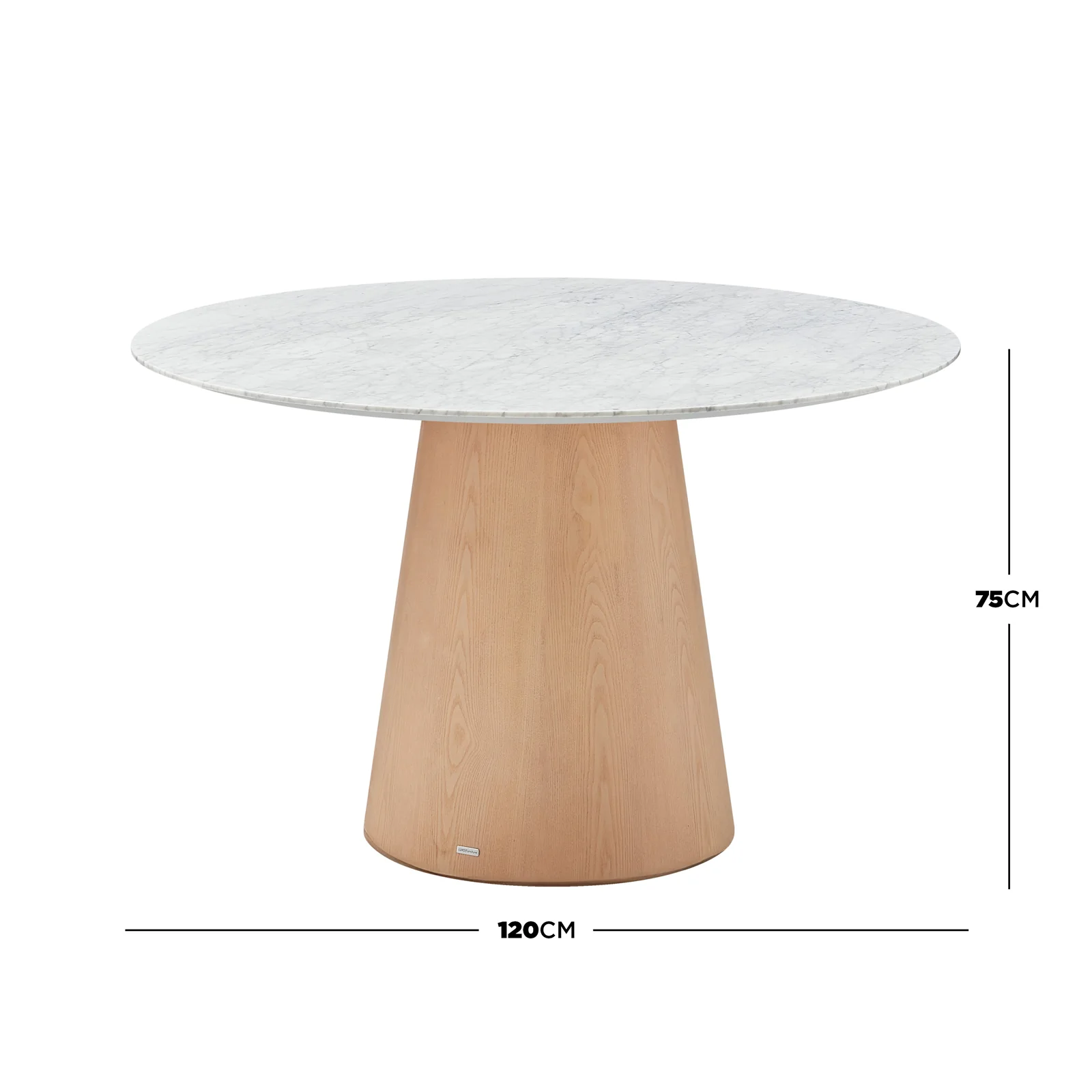 Dina 120cm Round Dining Table in Real Carrara Marble - Image 10