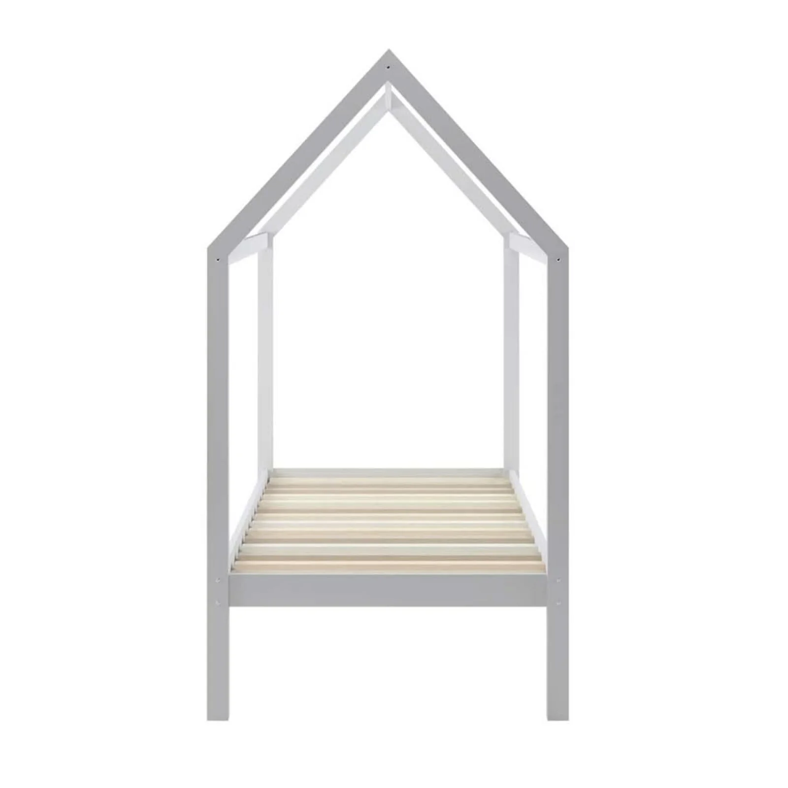Doris Kids Single Solid Pine House Bed Frame in White - Image 7